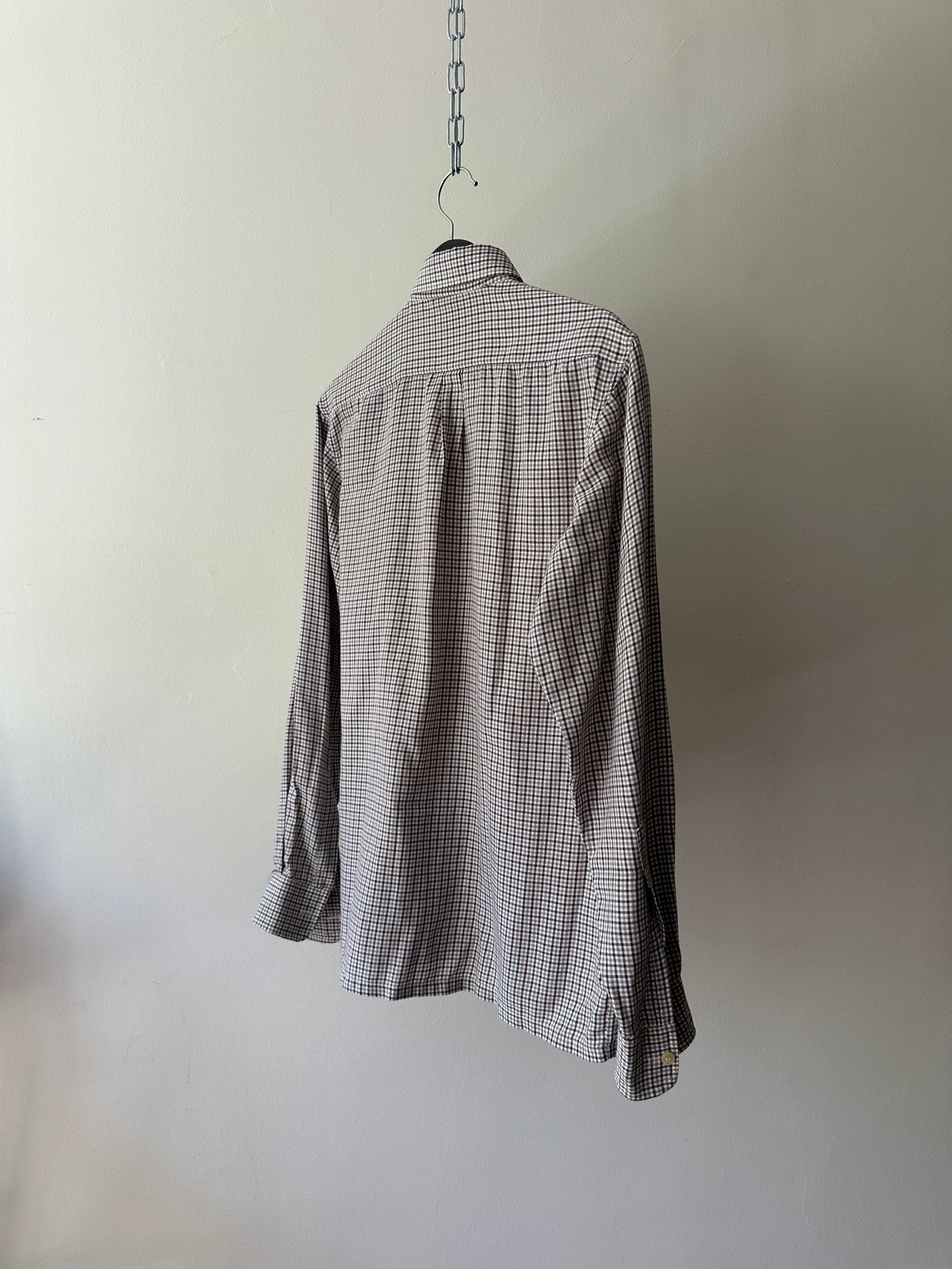 two tone cross hatch button up