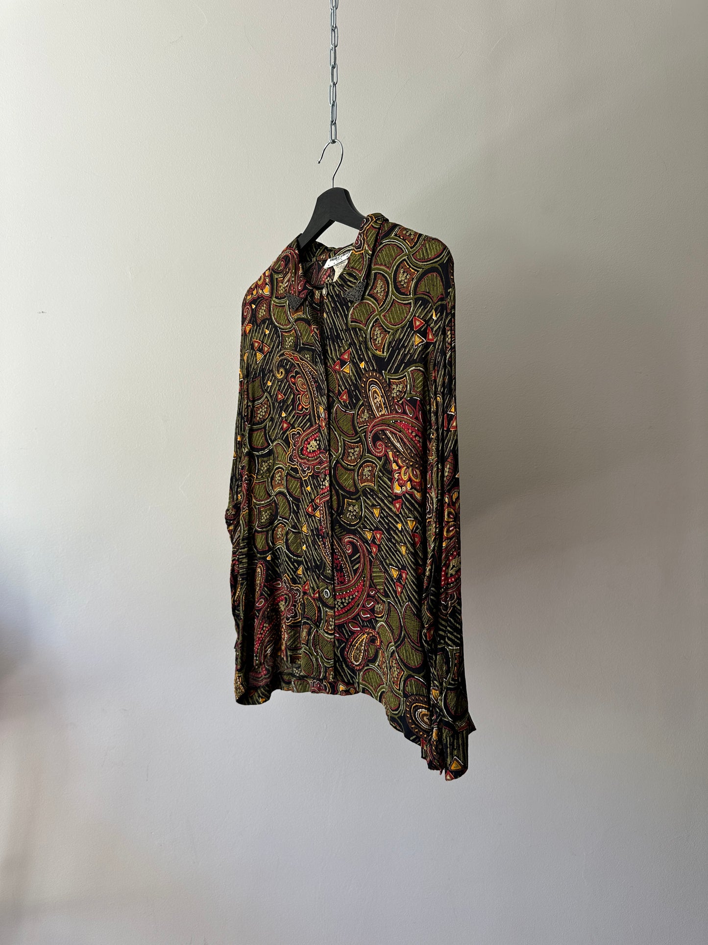 vintage patterned button up