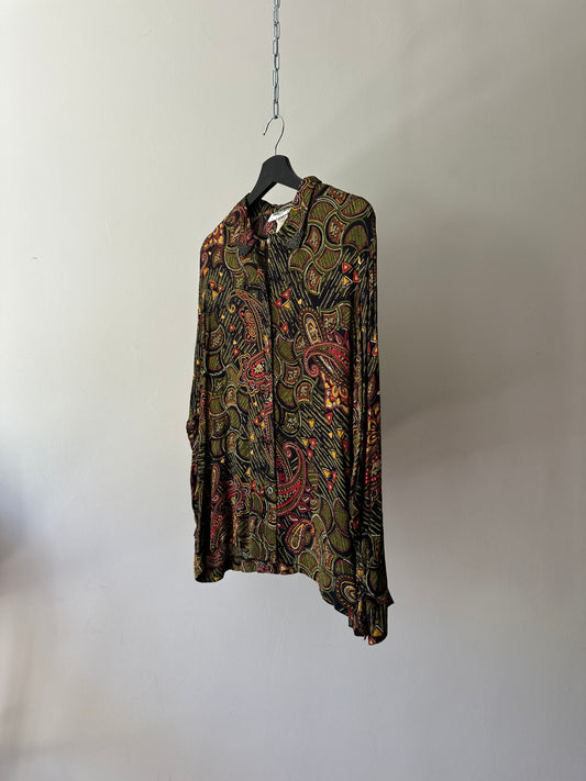 vintage patterned button up