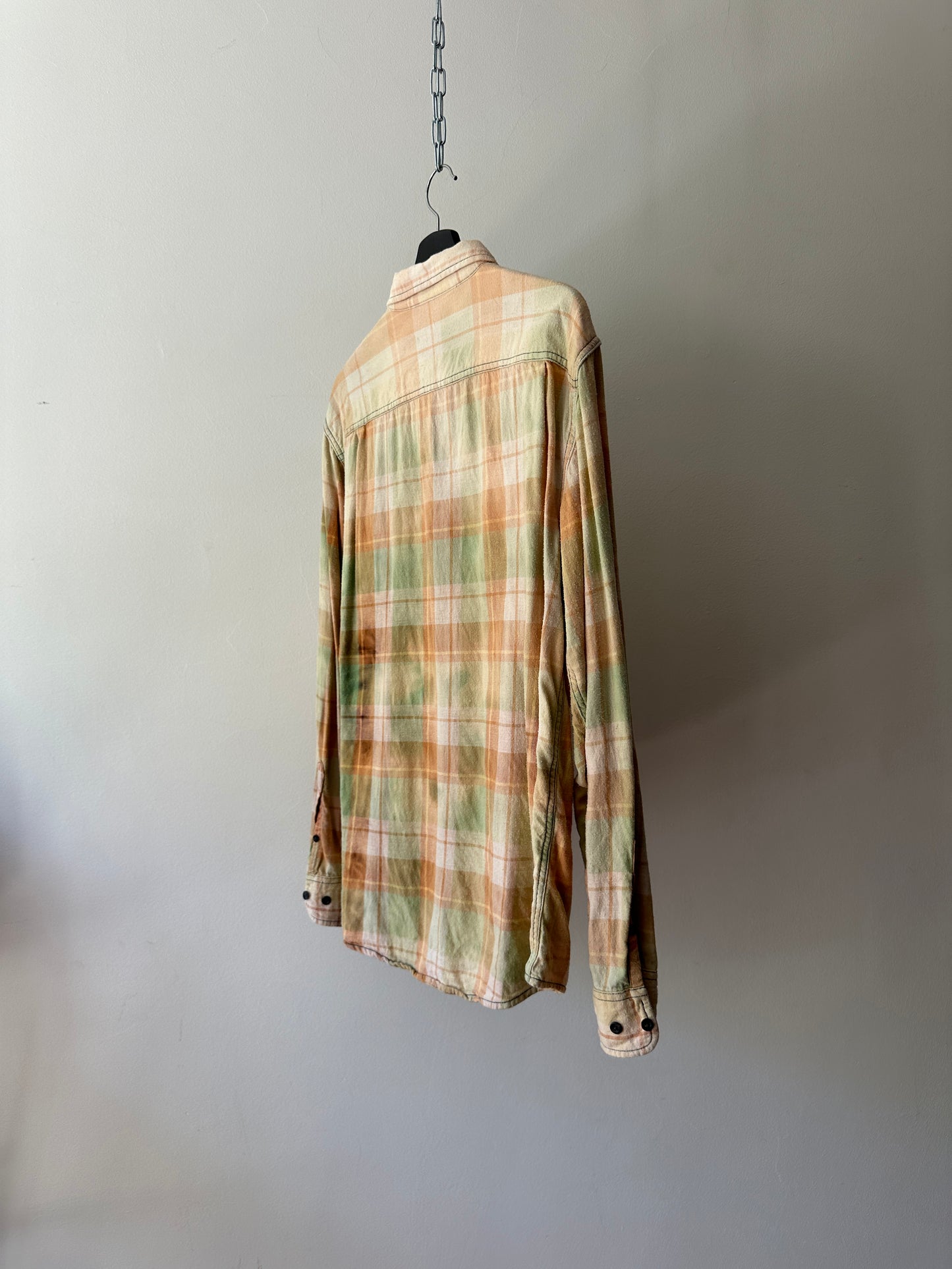bleached flannel button up