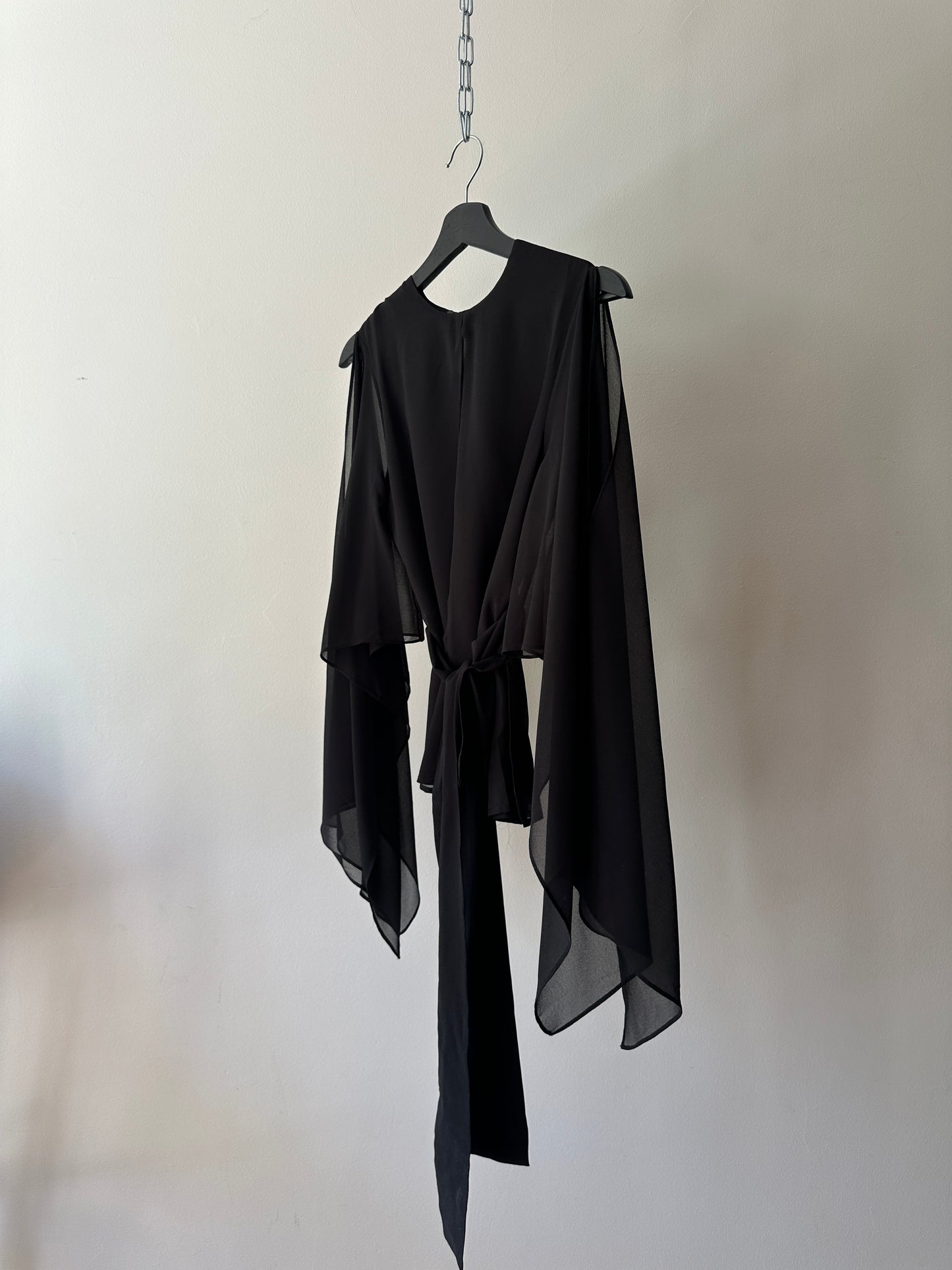 flowy sheer long sleeve blouse