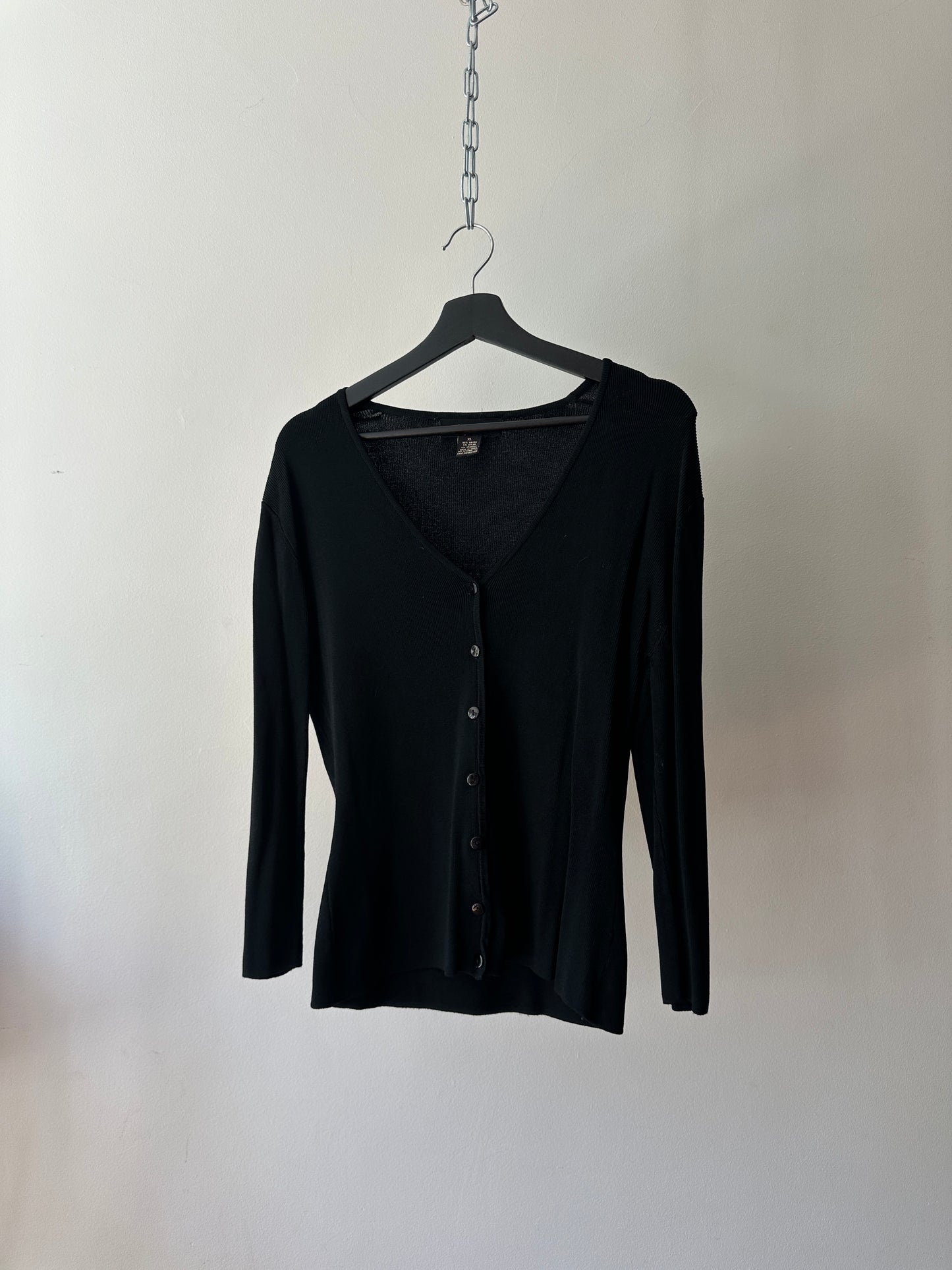 simple black cardigan