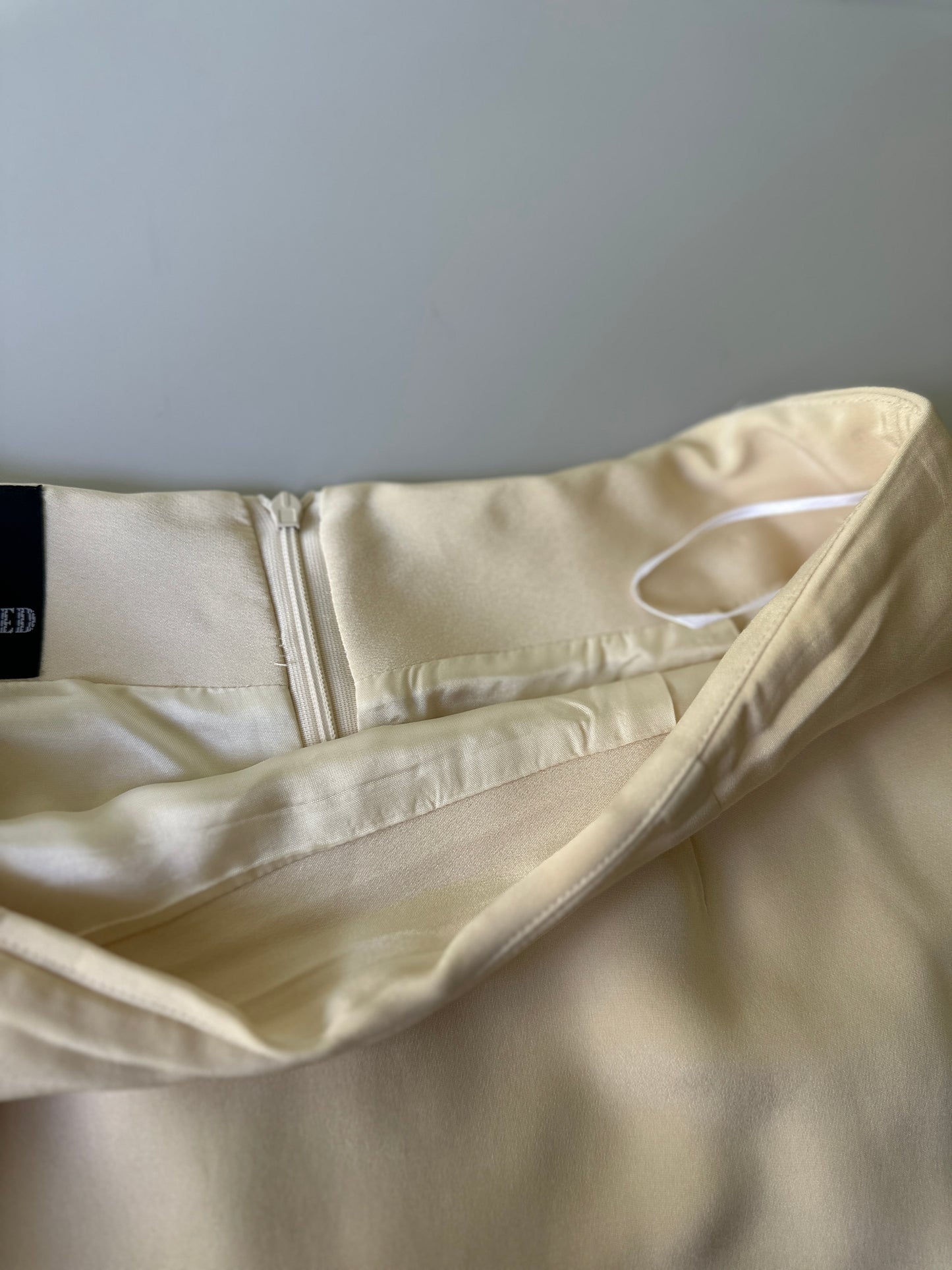soft butter yellow silk longline skirt