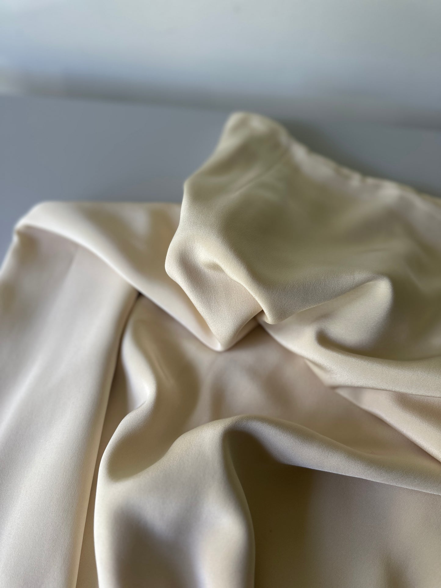 soft butter yellow silk longline skirt