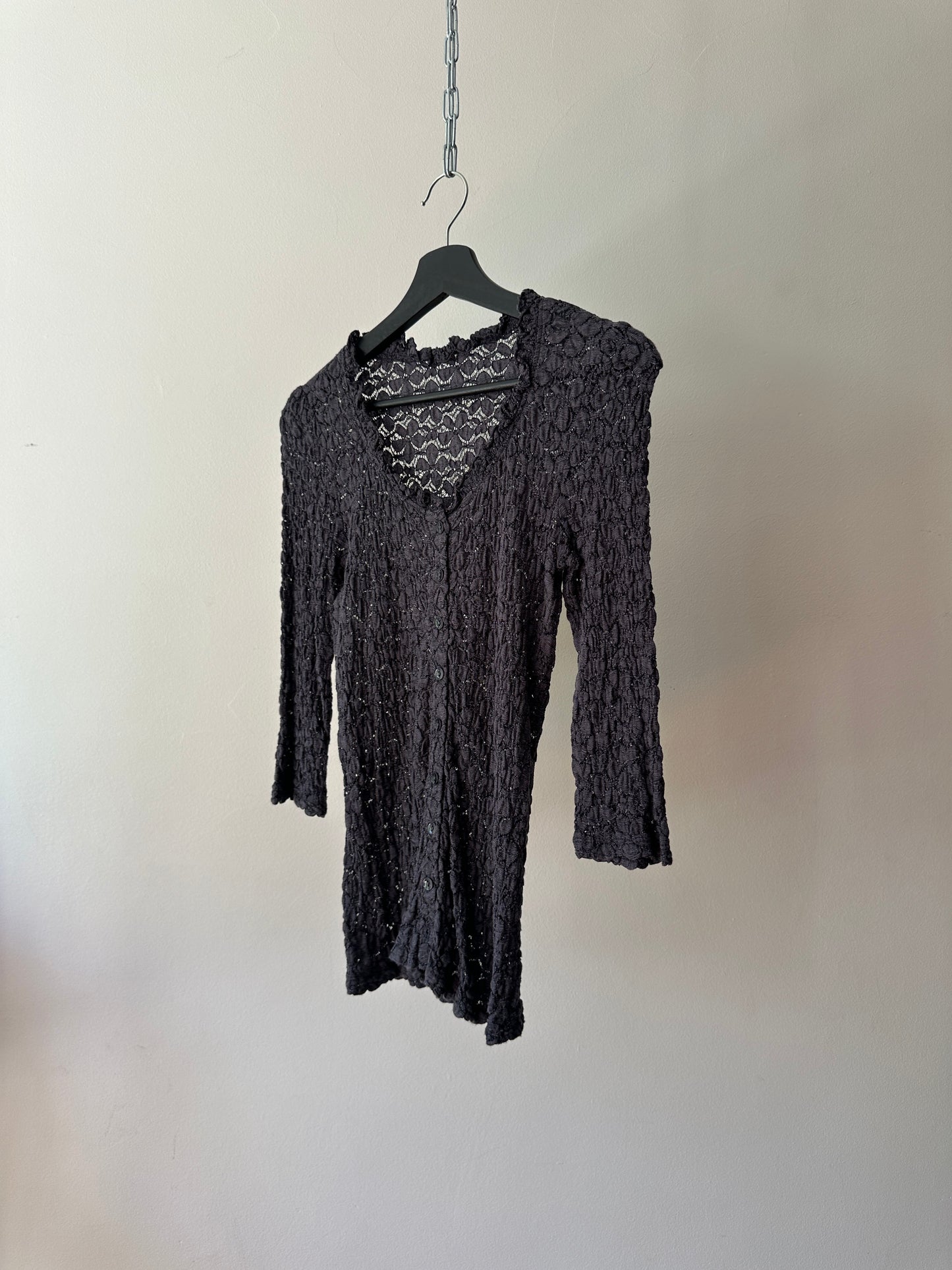 floral sheer stretchy button up