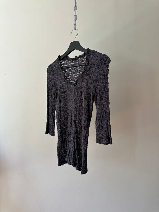 floral sheer stretchy button up