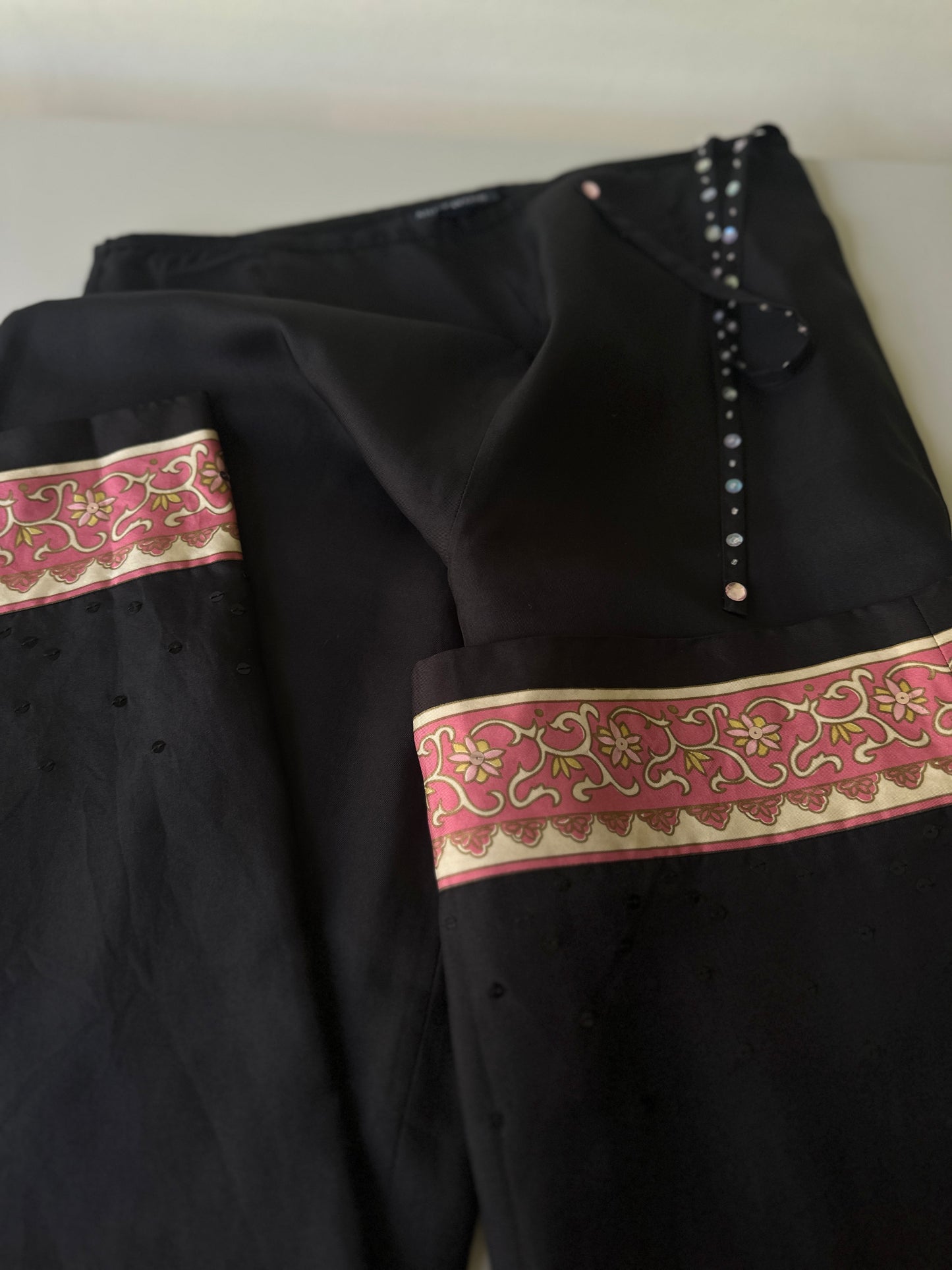 sequin silk pants