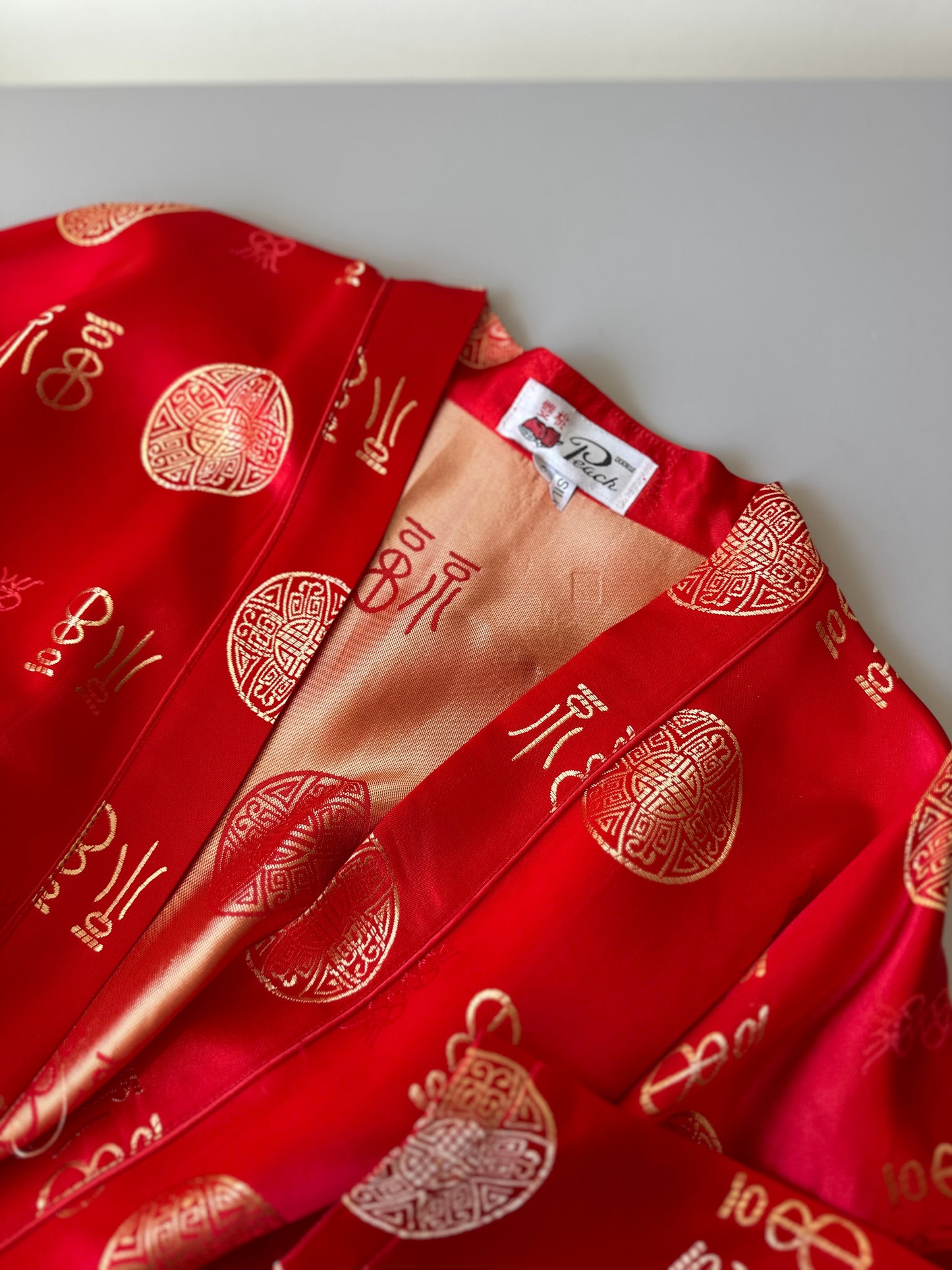 red silk dressing gown