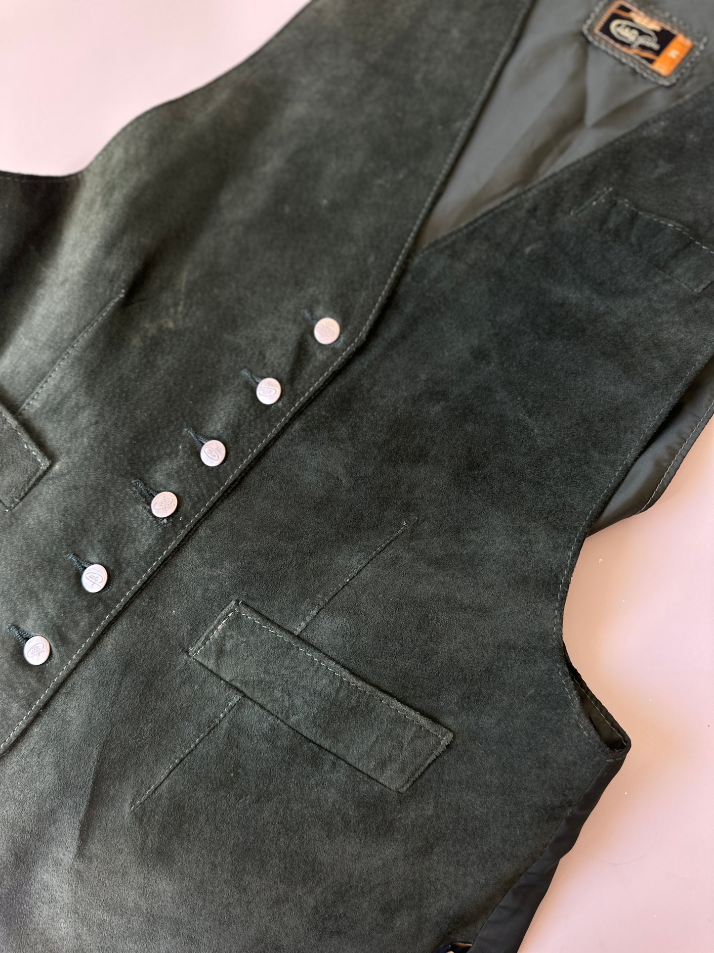 JAG green pig skin vest