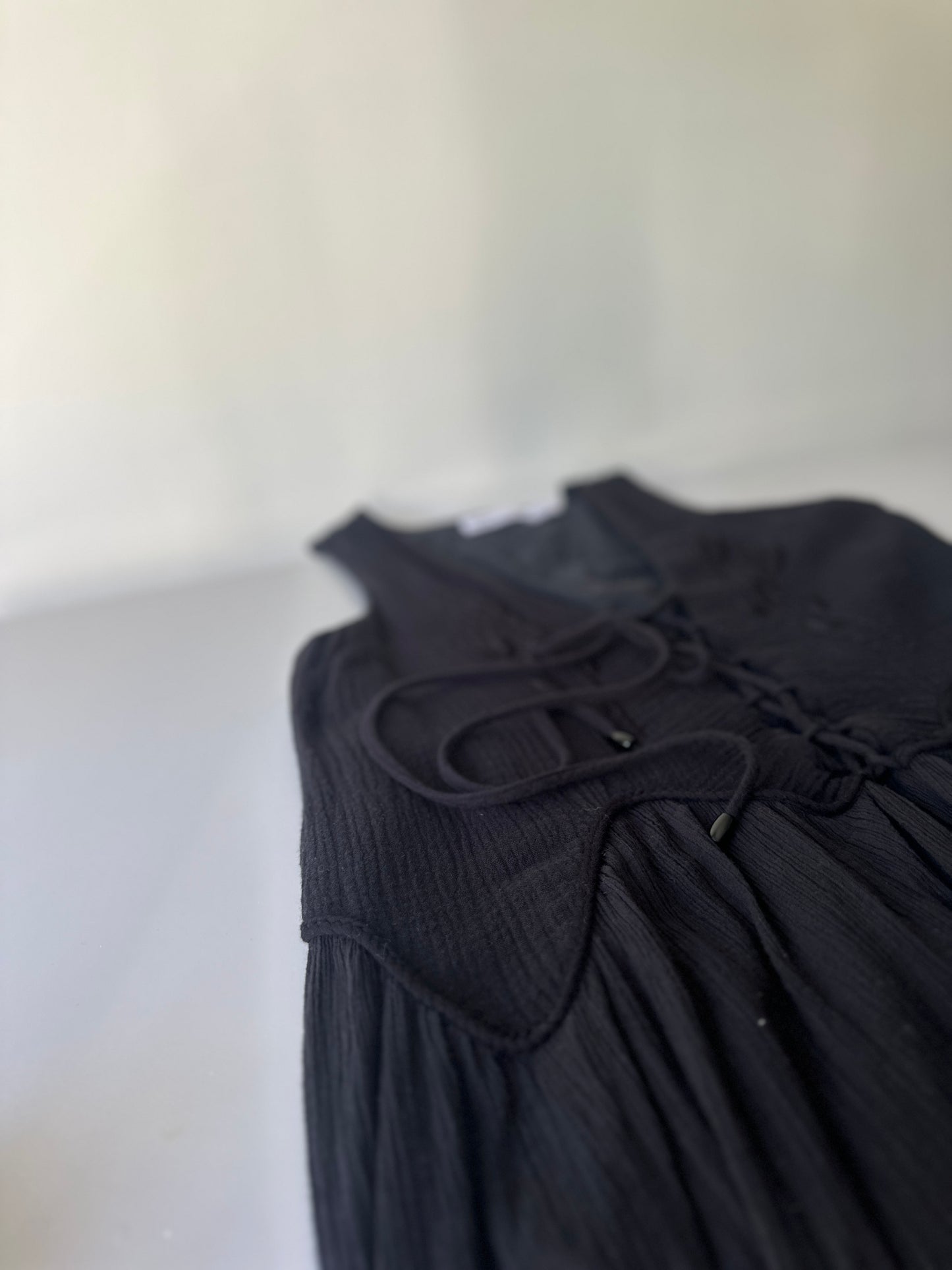 black cotton embroidered dress