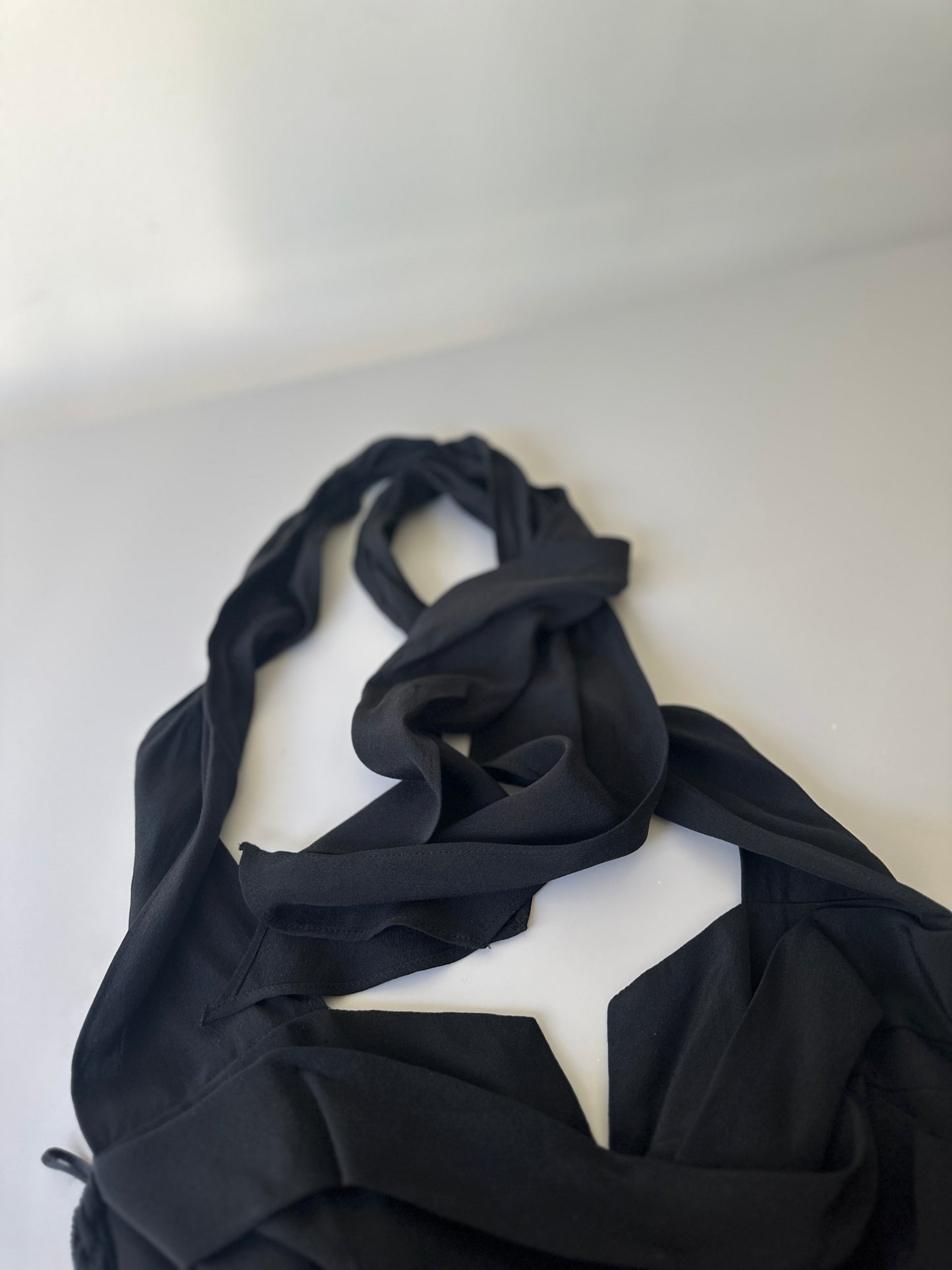 silk sweetheart halter neck LBD