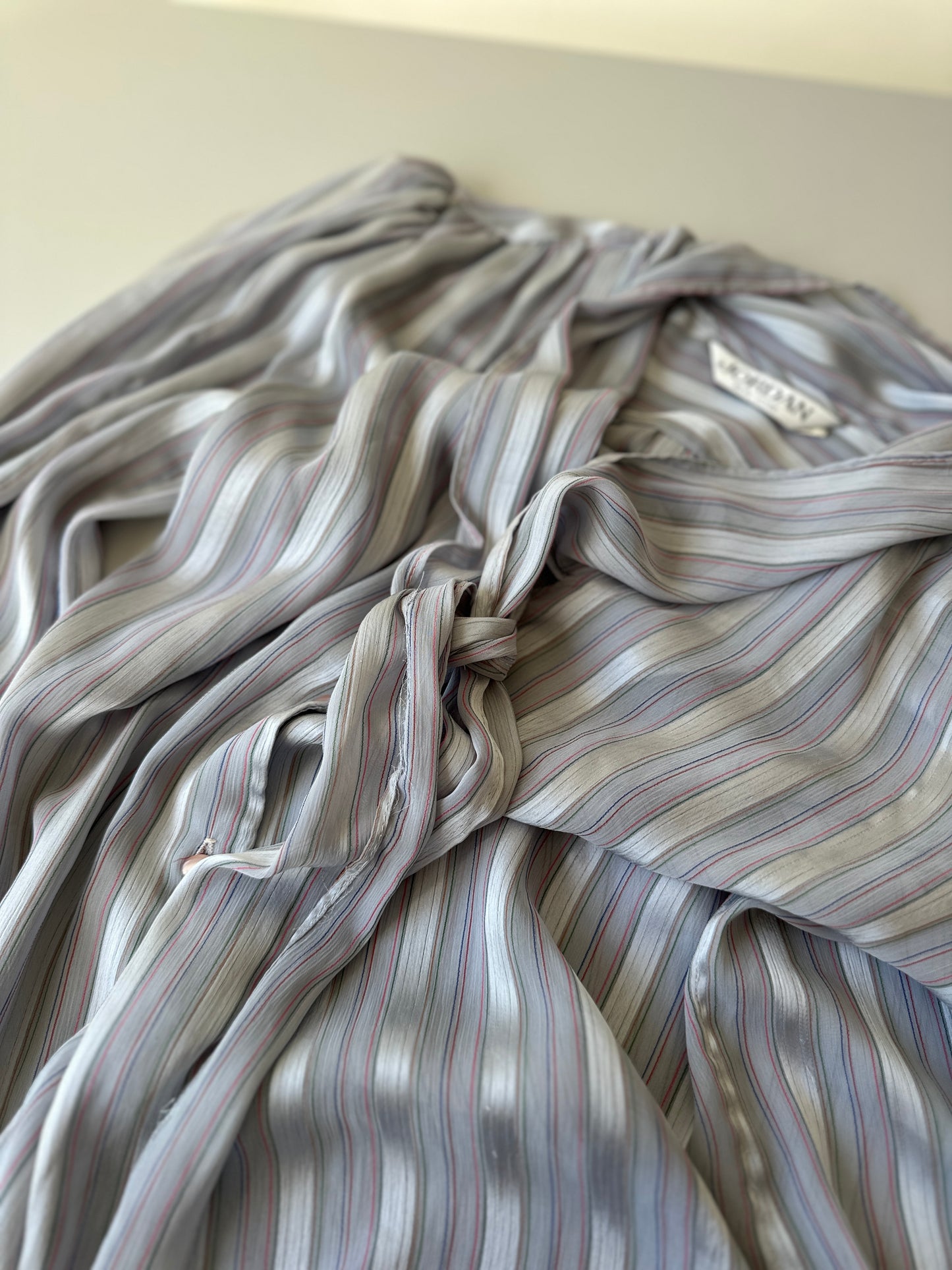 sheer multicoloured pinstripe blouse