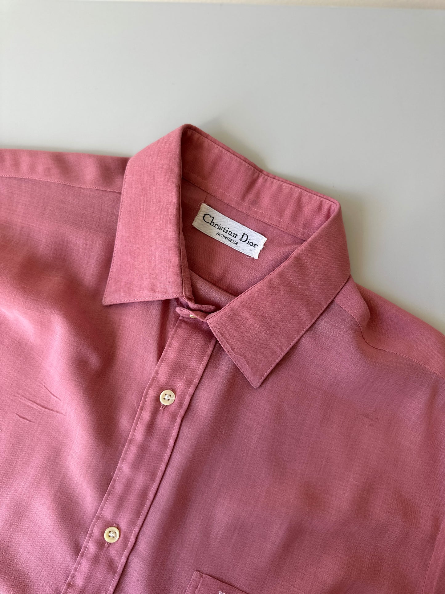 Christian Dior sheer coral button up