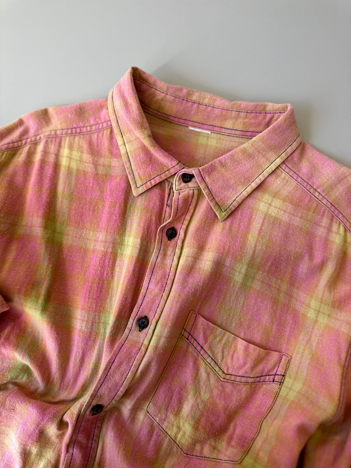 bleached flannel button up