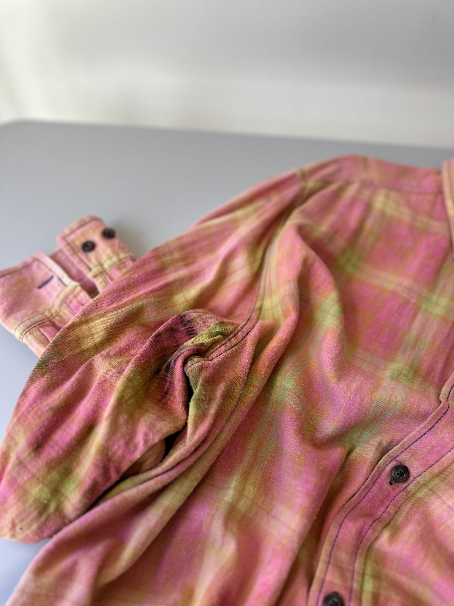 bleached flannel button up