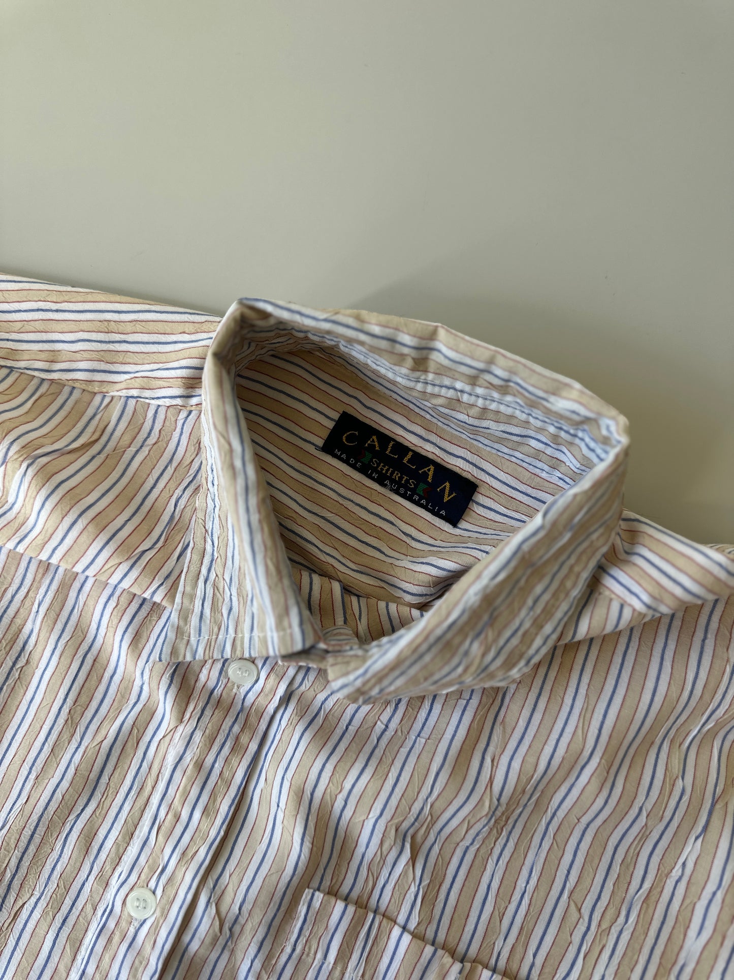 striped short sleeve button up