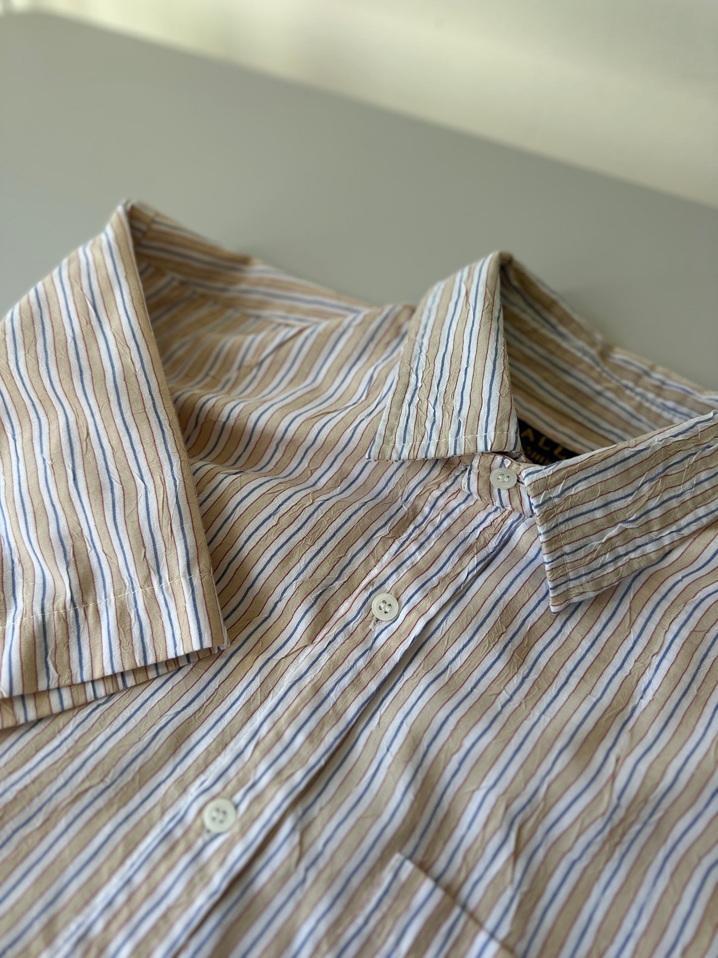 striped short sleeve button up