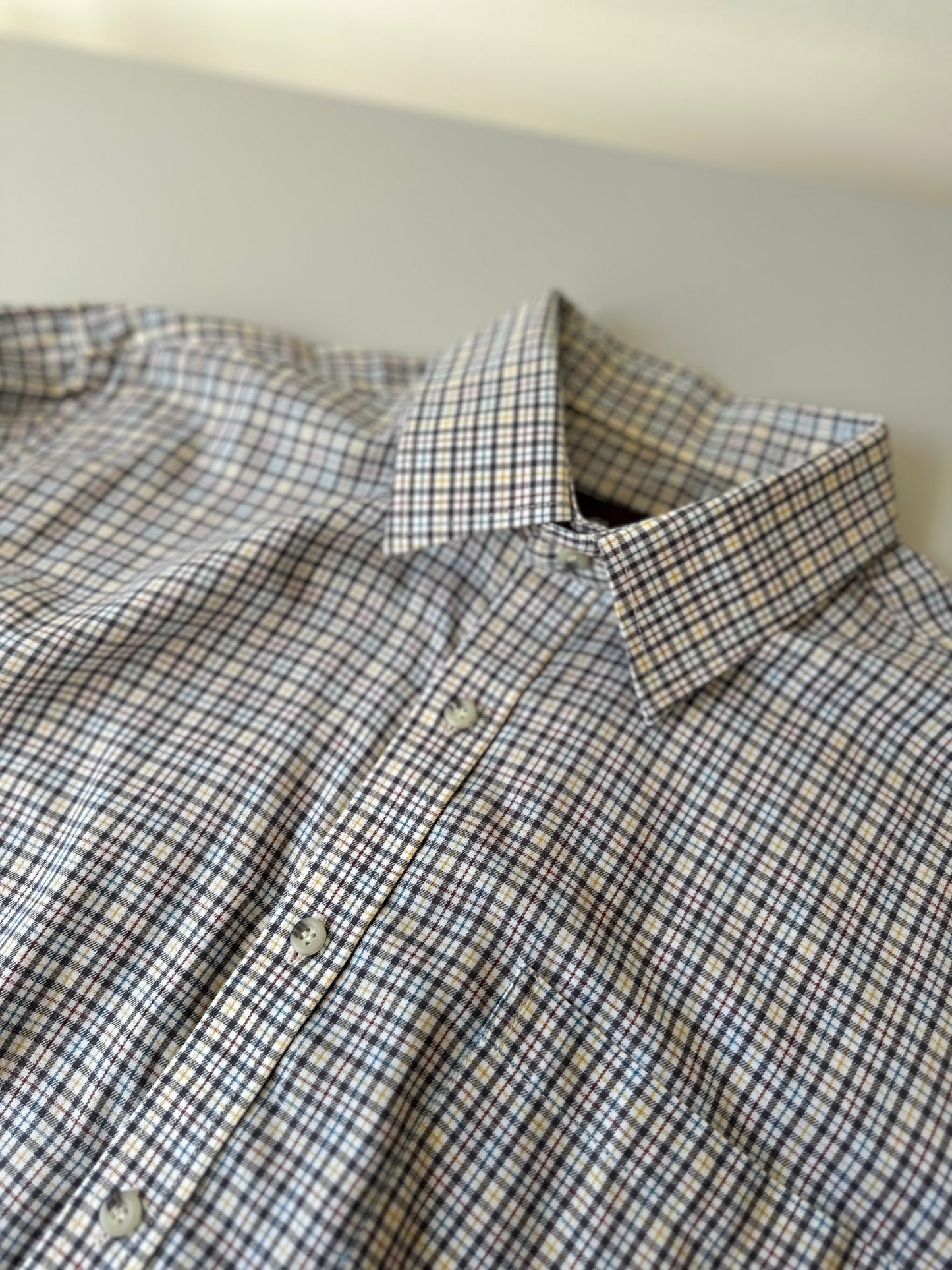 two toned cotton button up