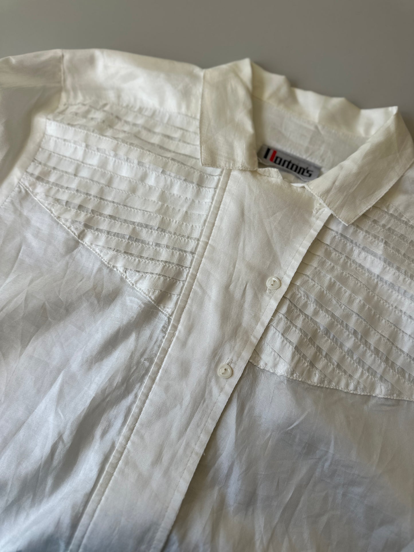 tuxedo style pleated button up