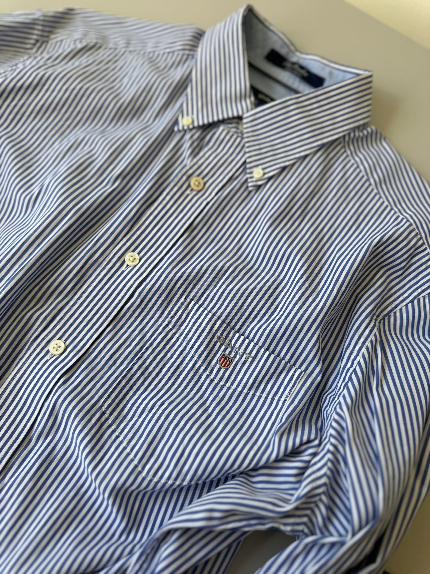 GANT blue & white striped button up