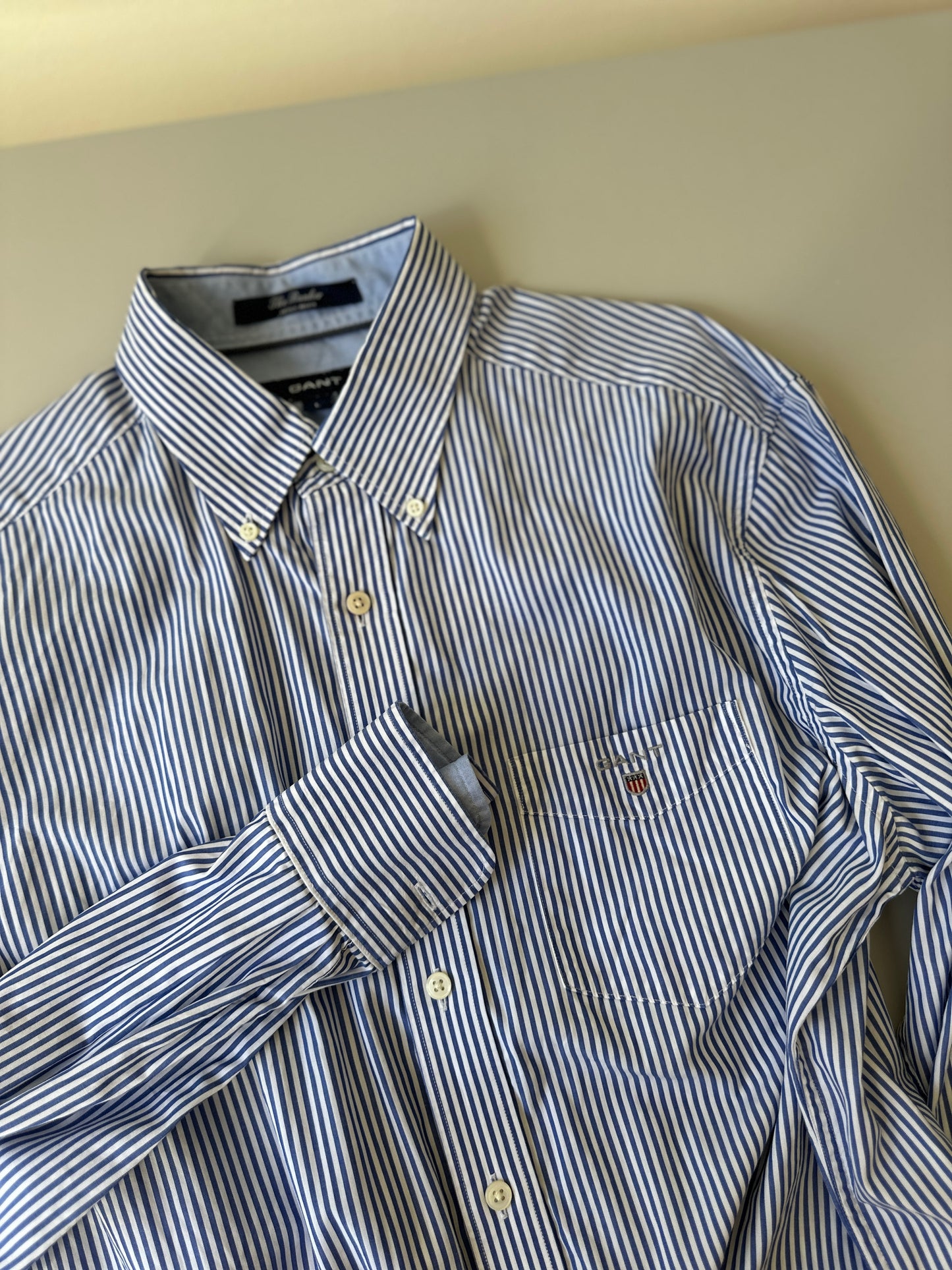 GANT blue & white striped button up