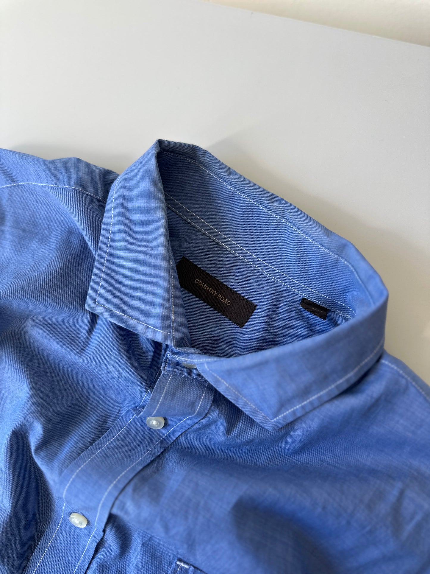 Country Road blue cotton button up