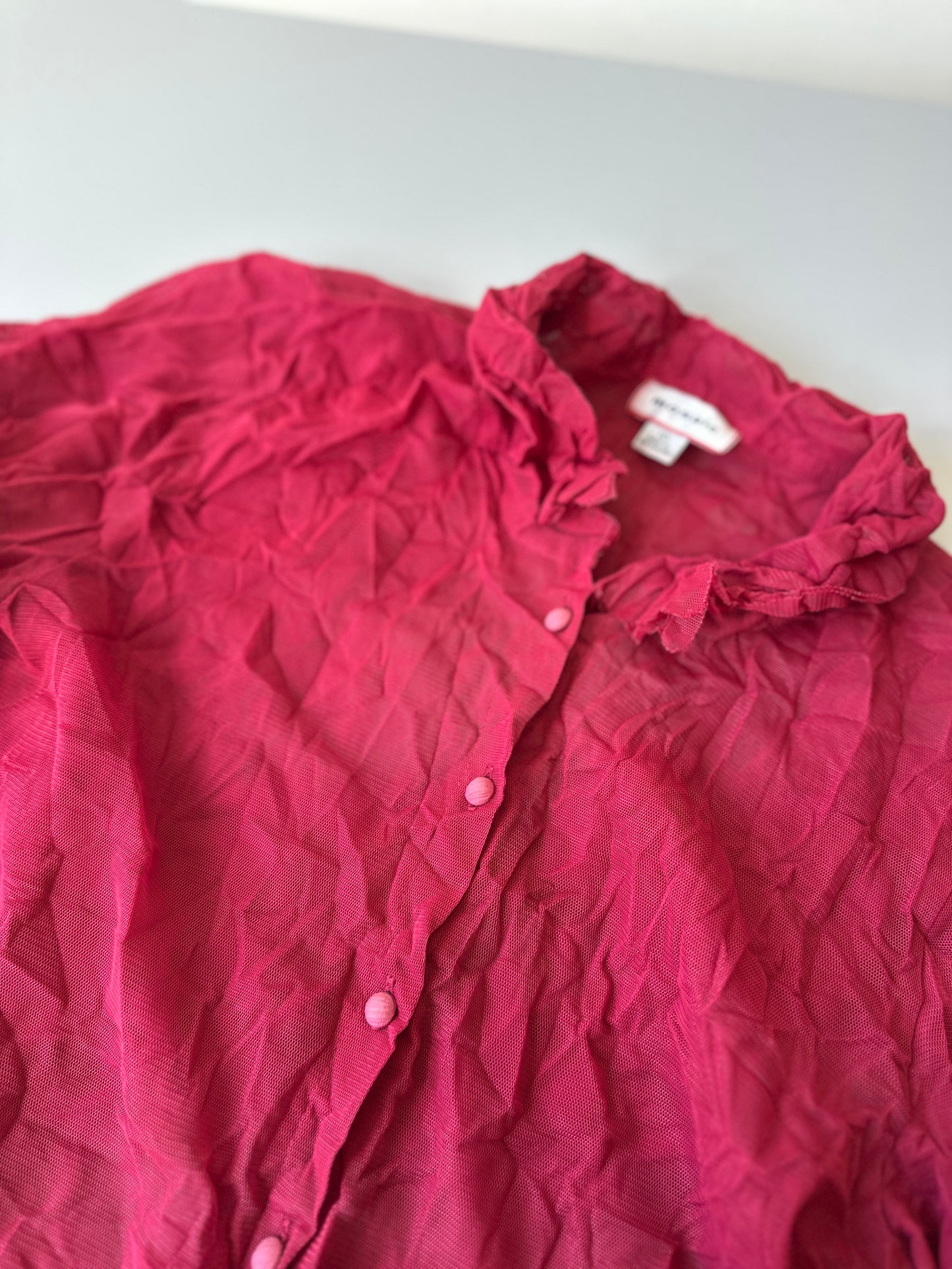 sheer scrunched button up