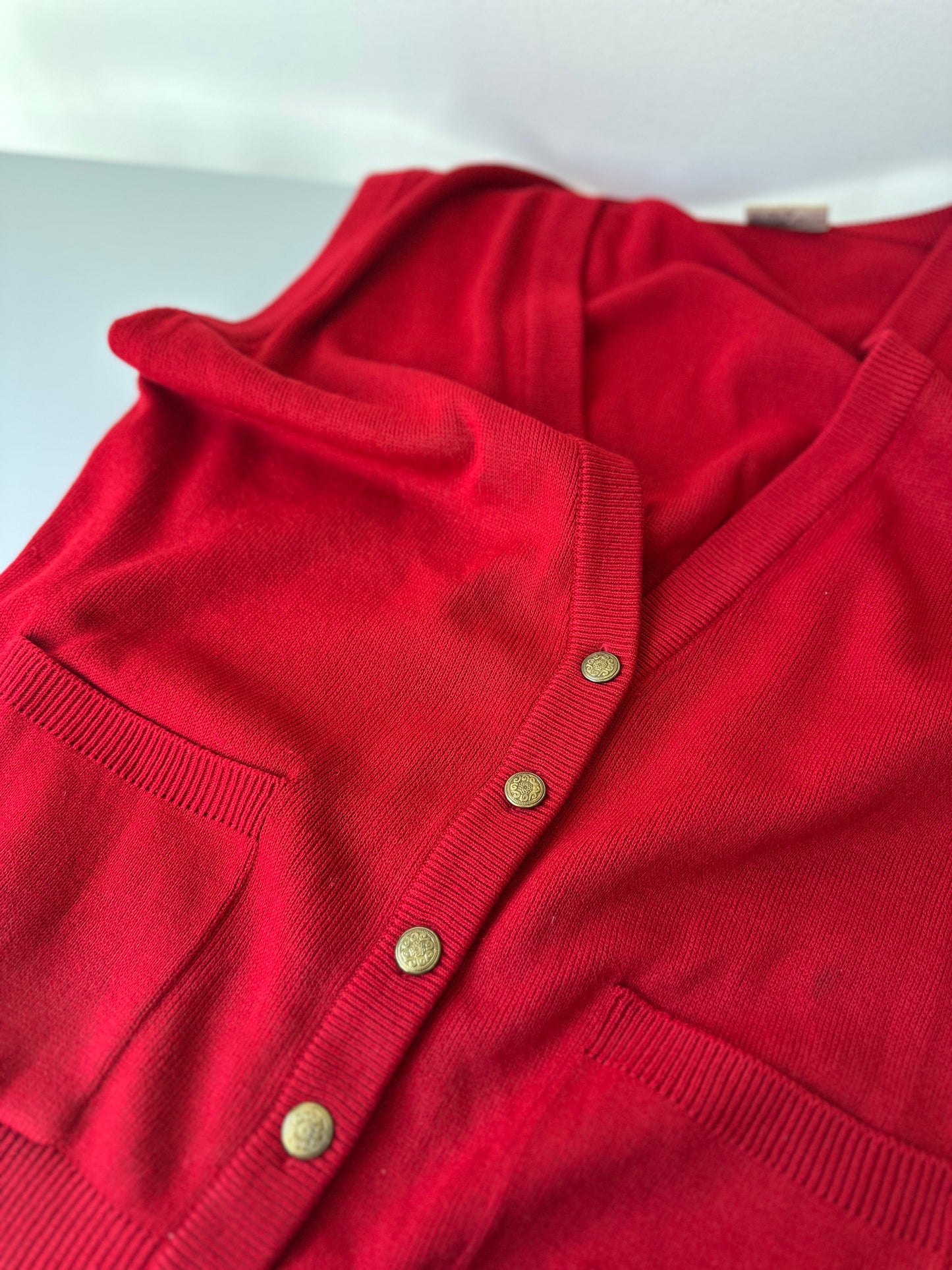 red wool button up vest