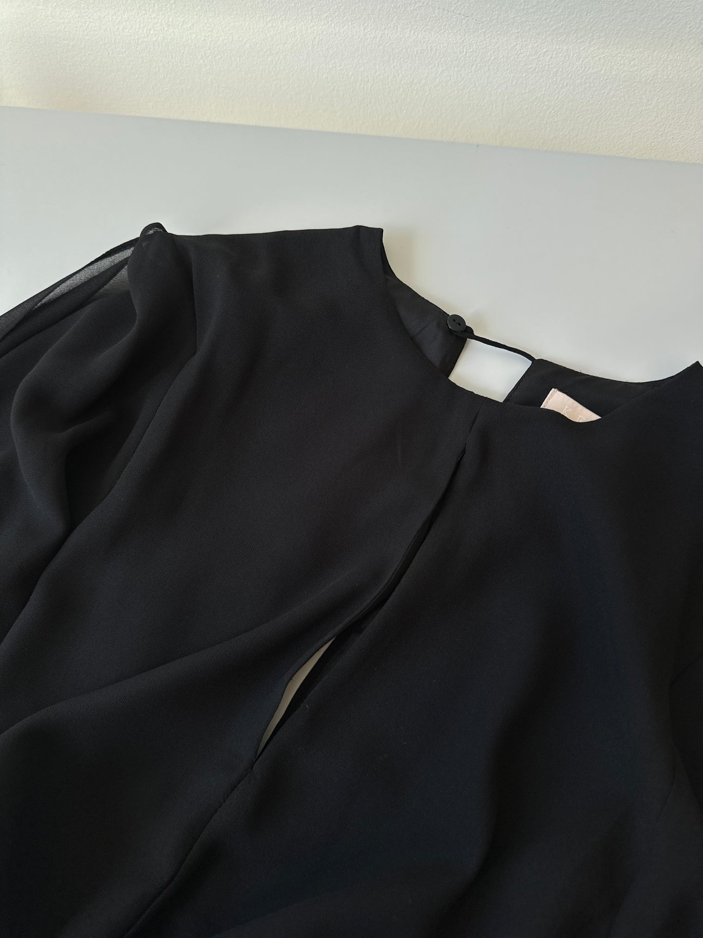 flowy sheer long sleeve blouse