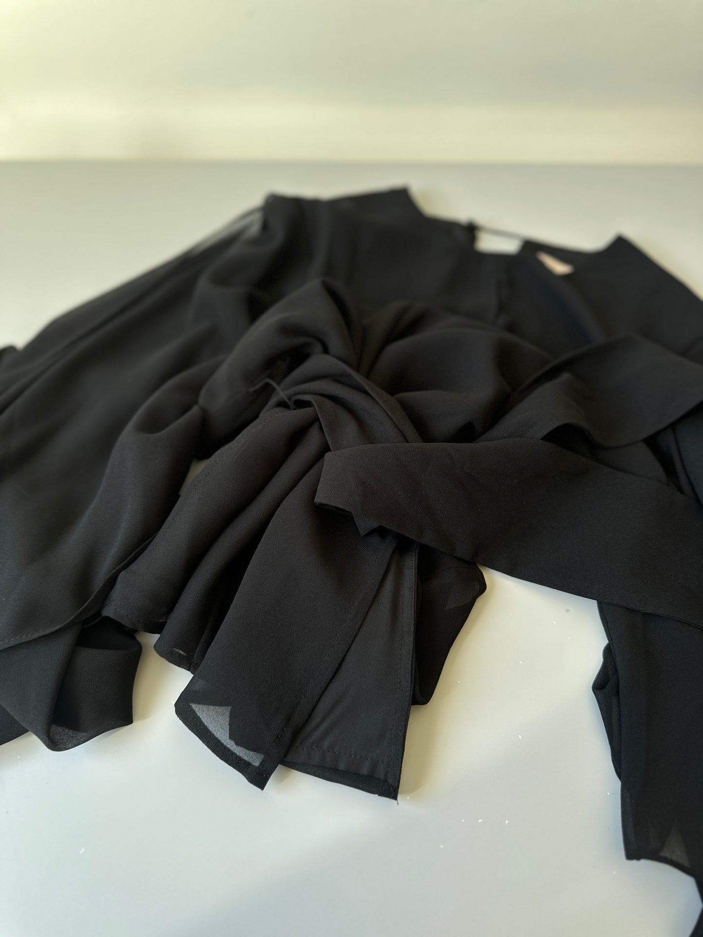 flowy sheer long sleeve blouse