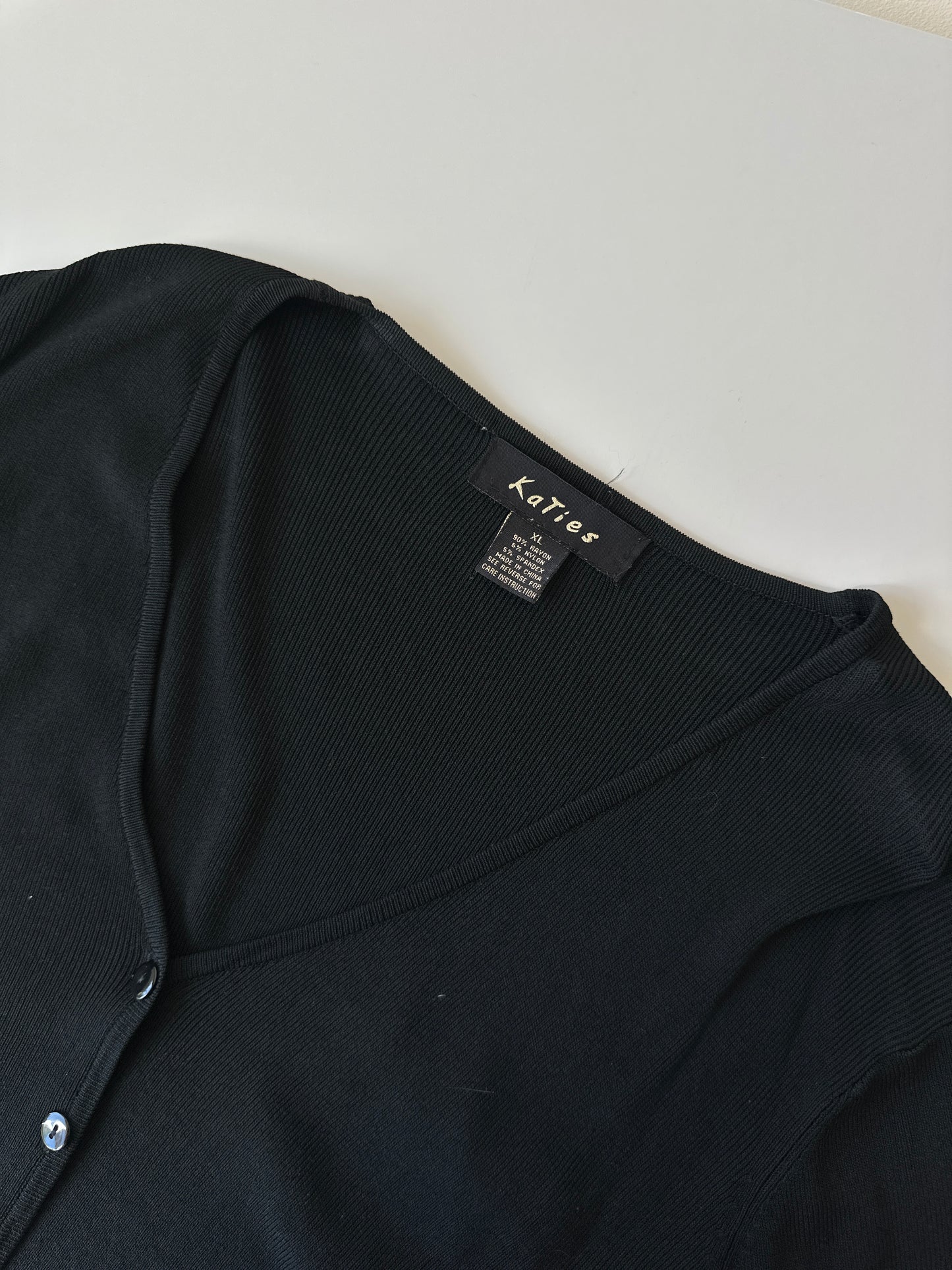 simple black cardigan