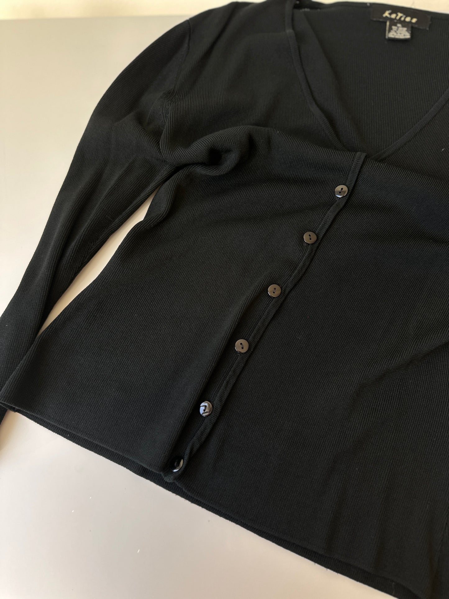 simple black cardigan