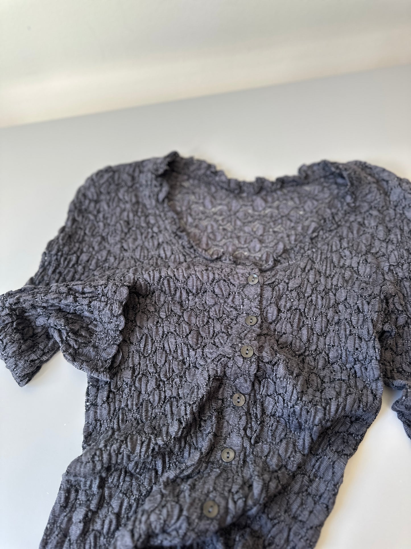 floral sheer stretchy button up