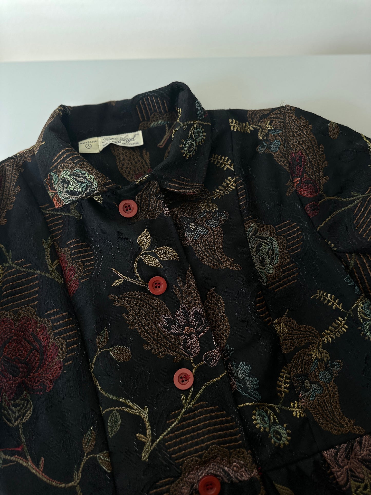embroidered flower patterned jacket