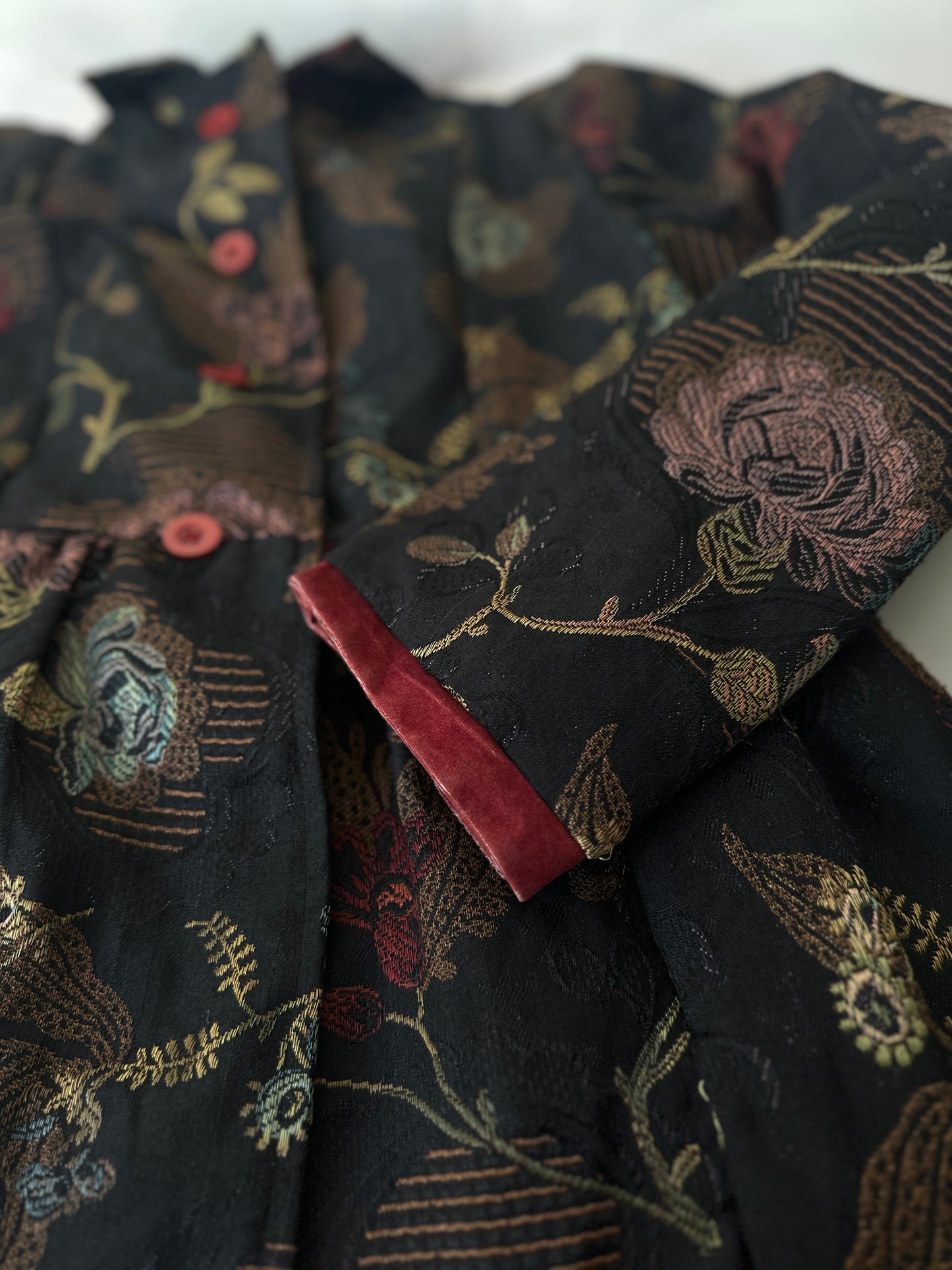 embroidered flower patterned jacket