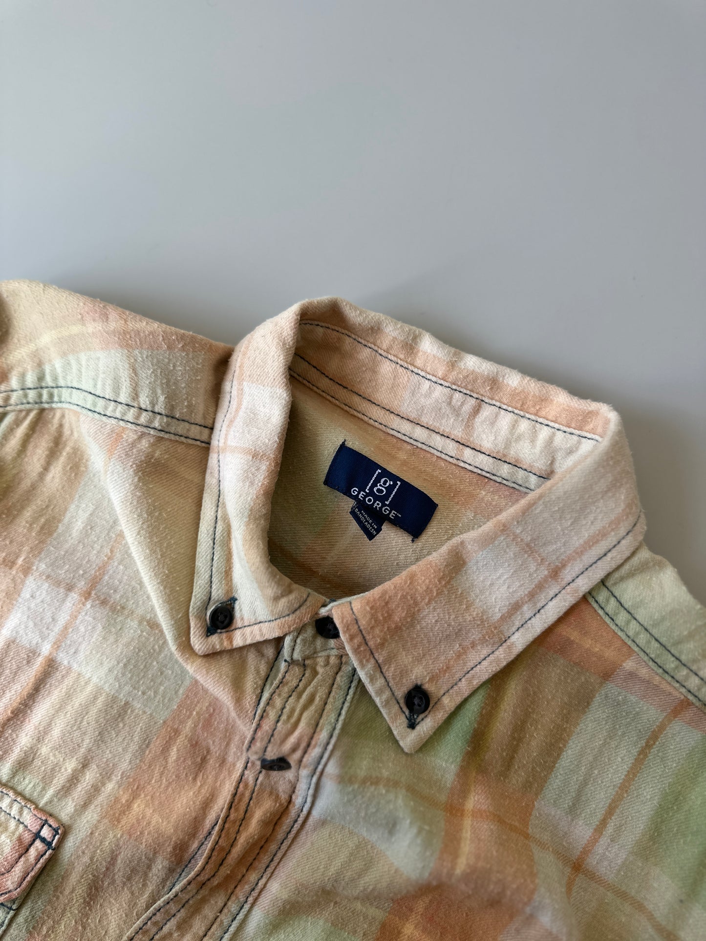 bleached flannel button up