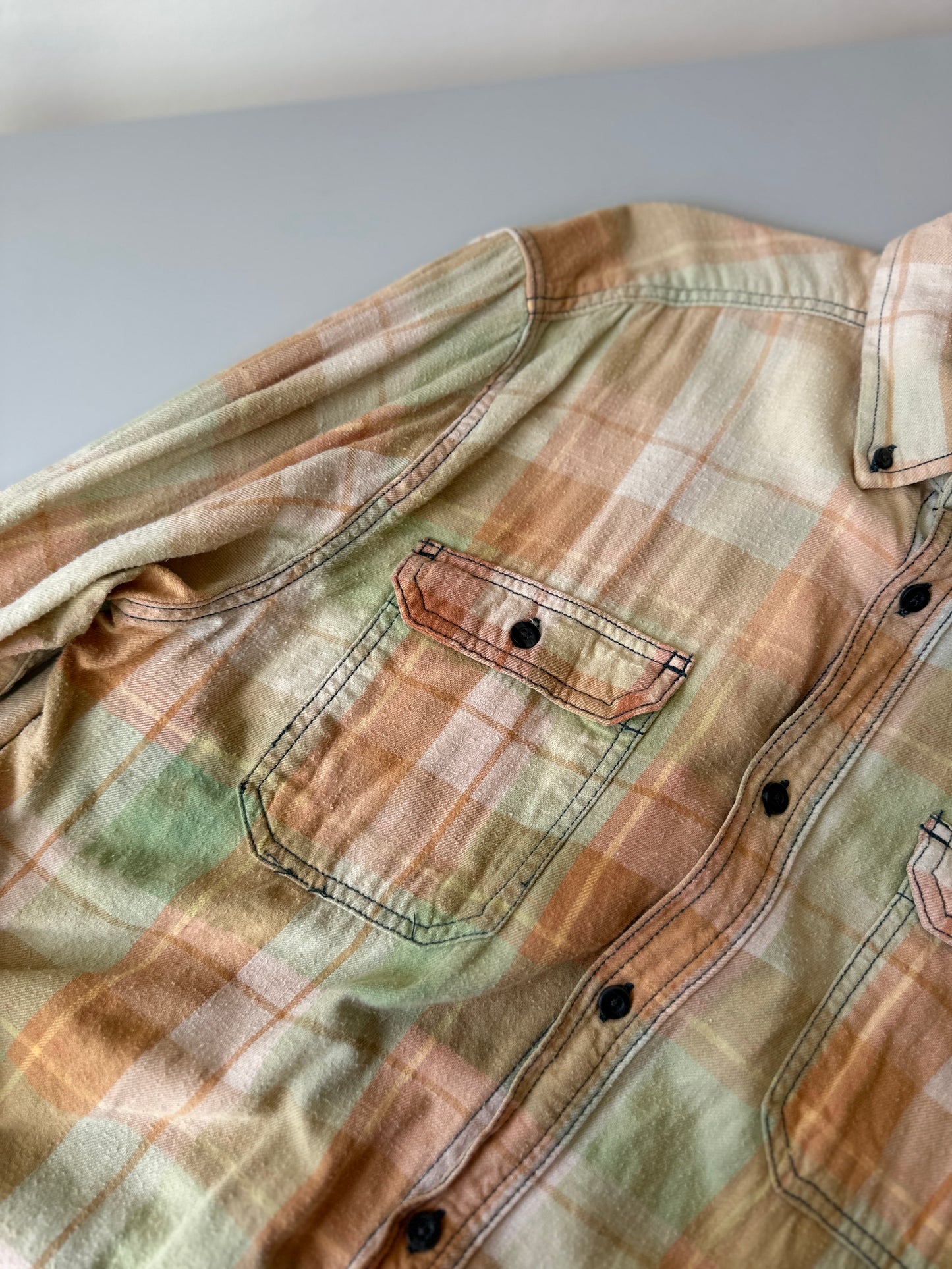 bleached flannel button up
