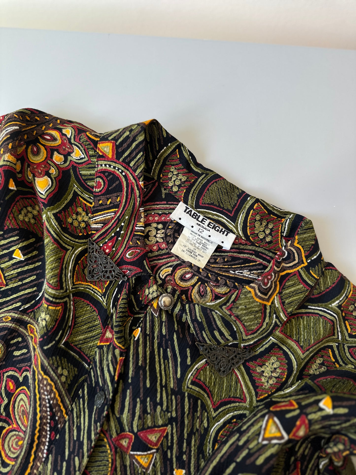 vintage patterned button up