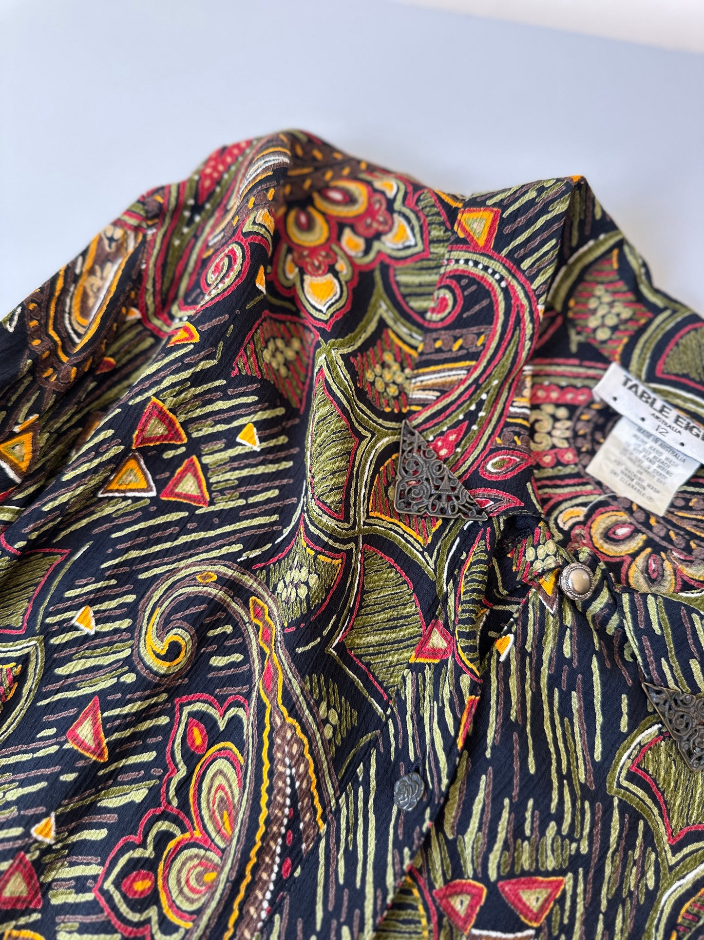 vintage patterned button up