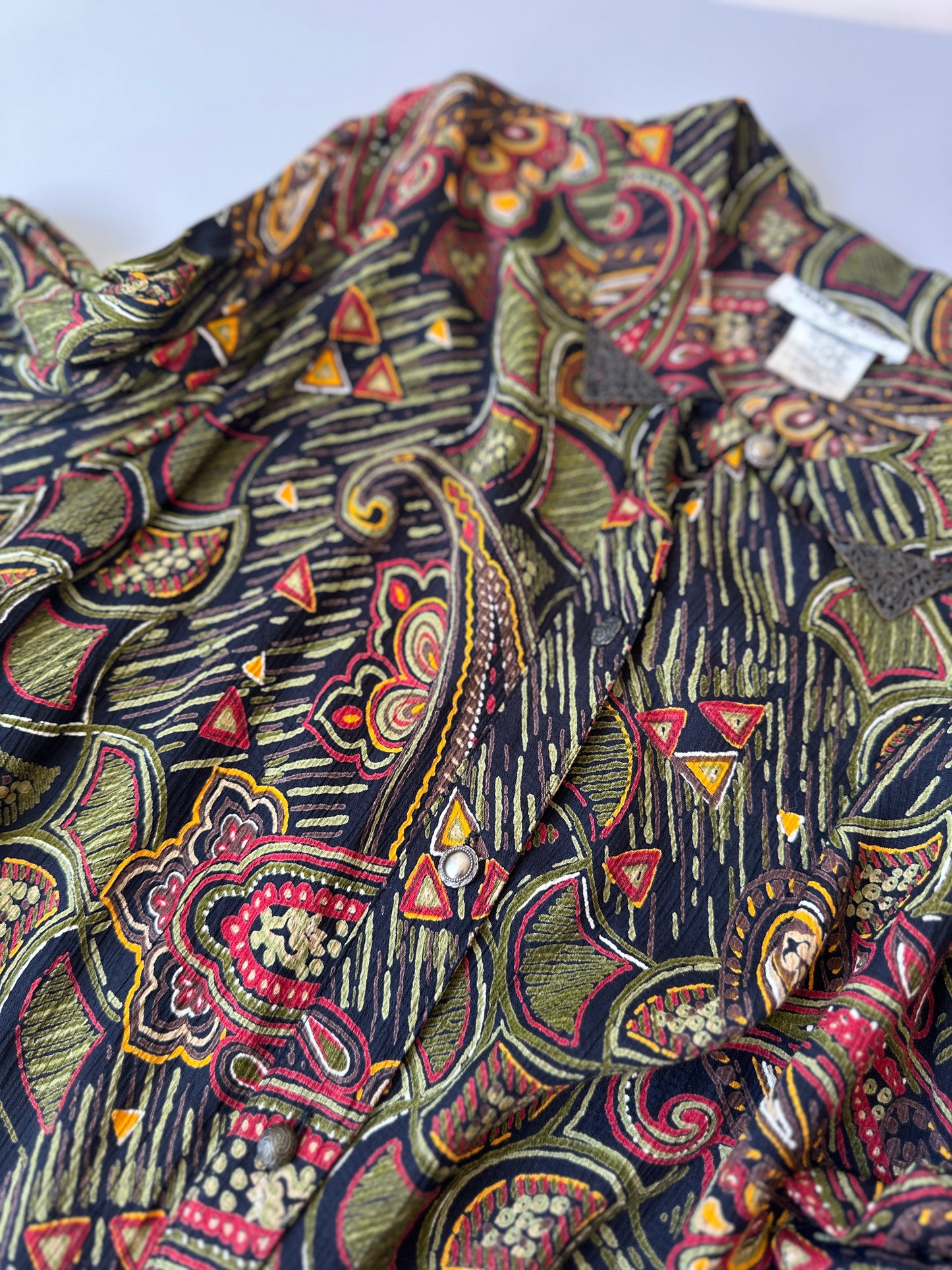 vintage patterned button up