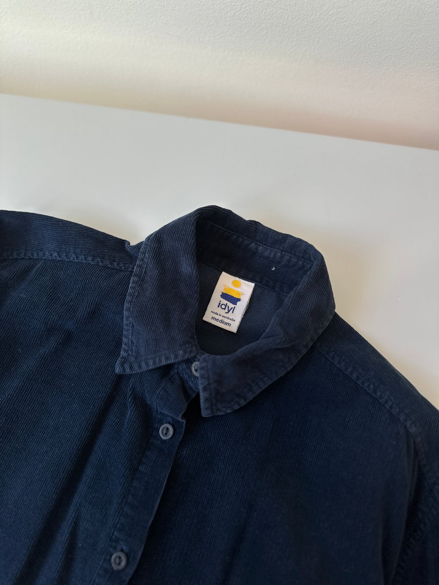 navy corduroy button up