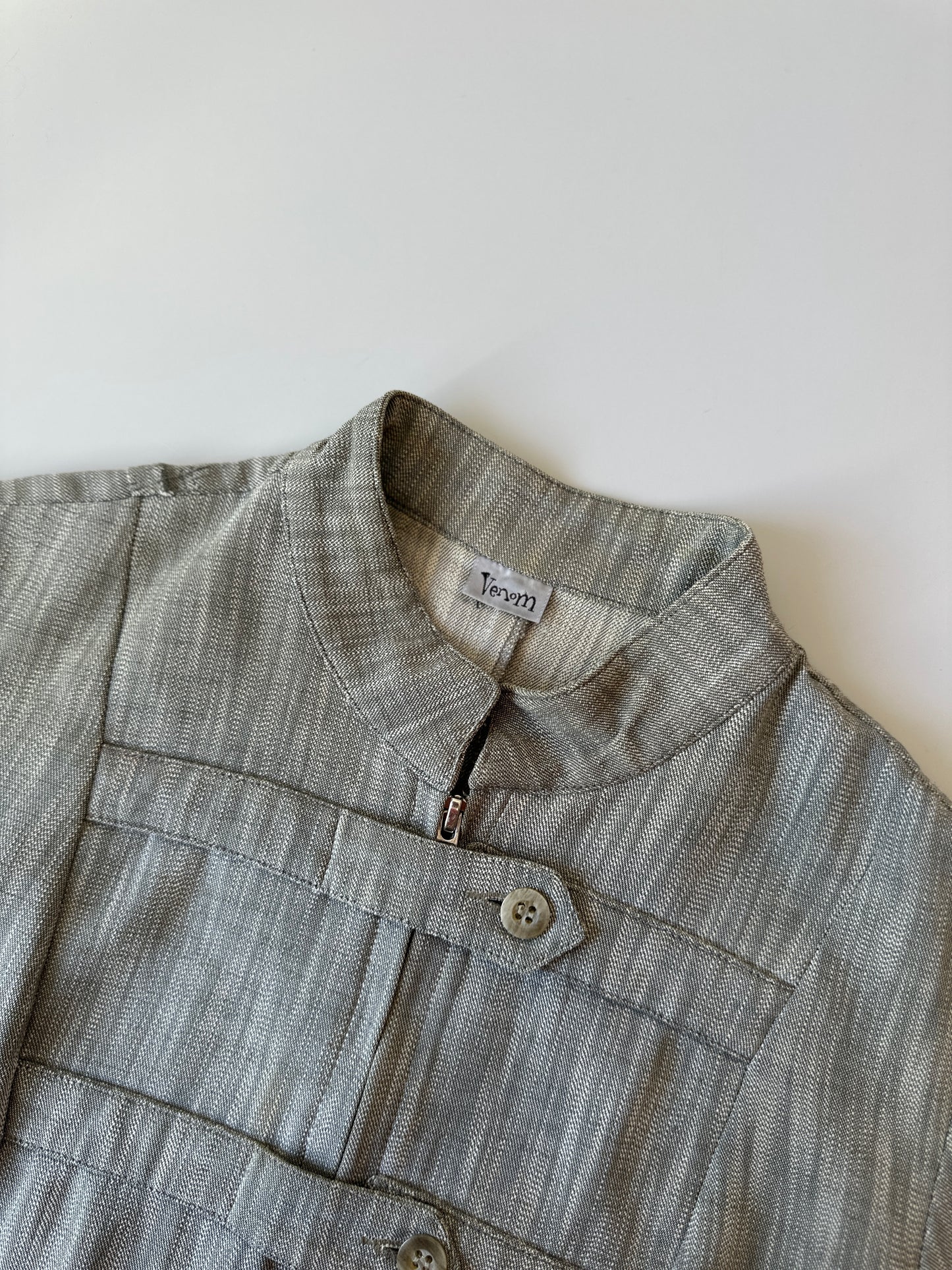 military style button up jacket