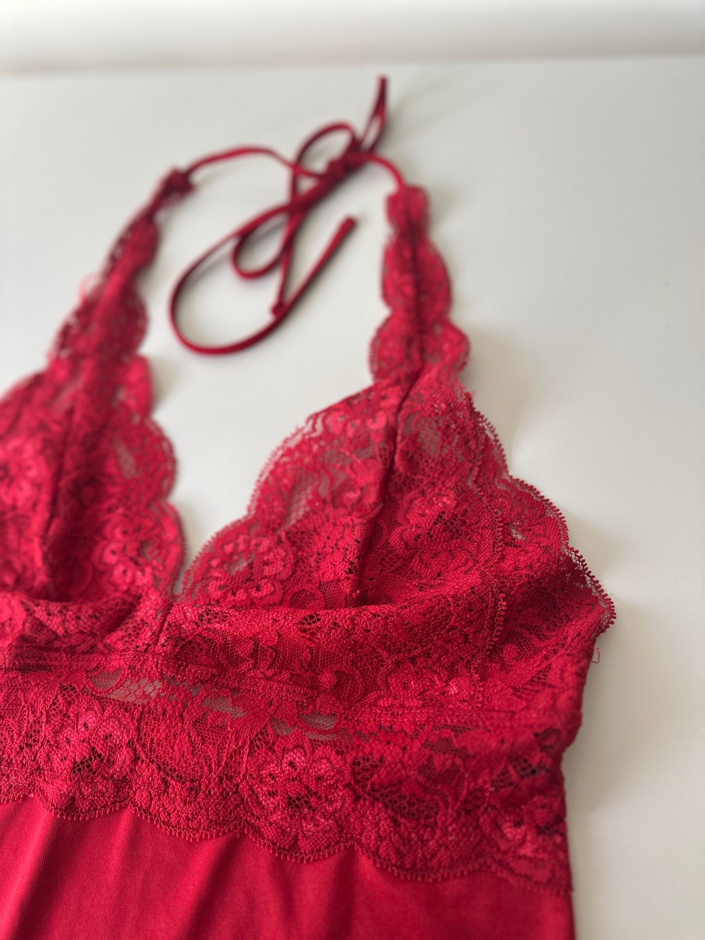 red lace halter