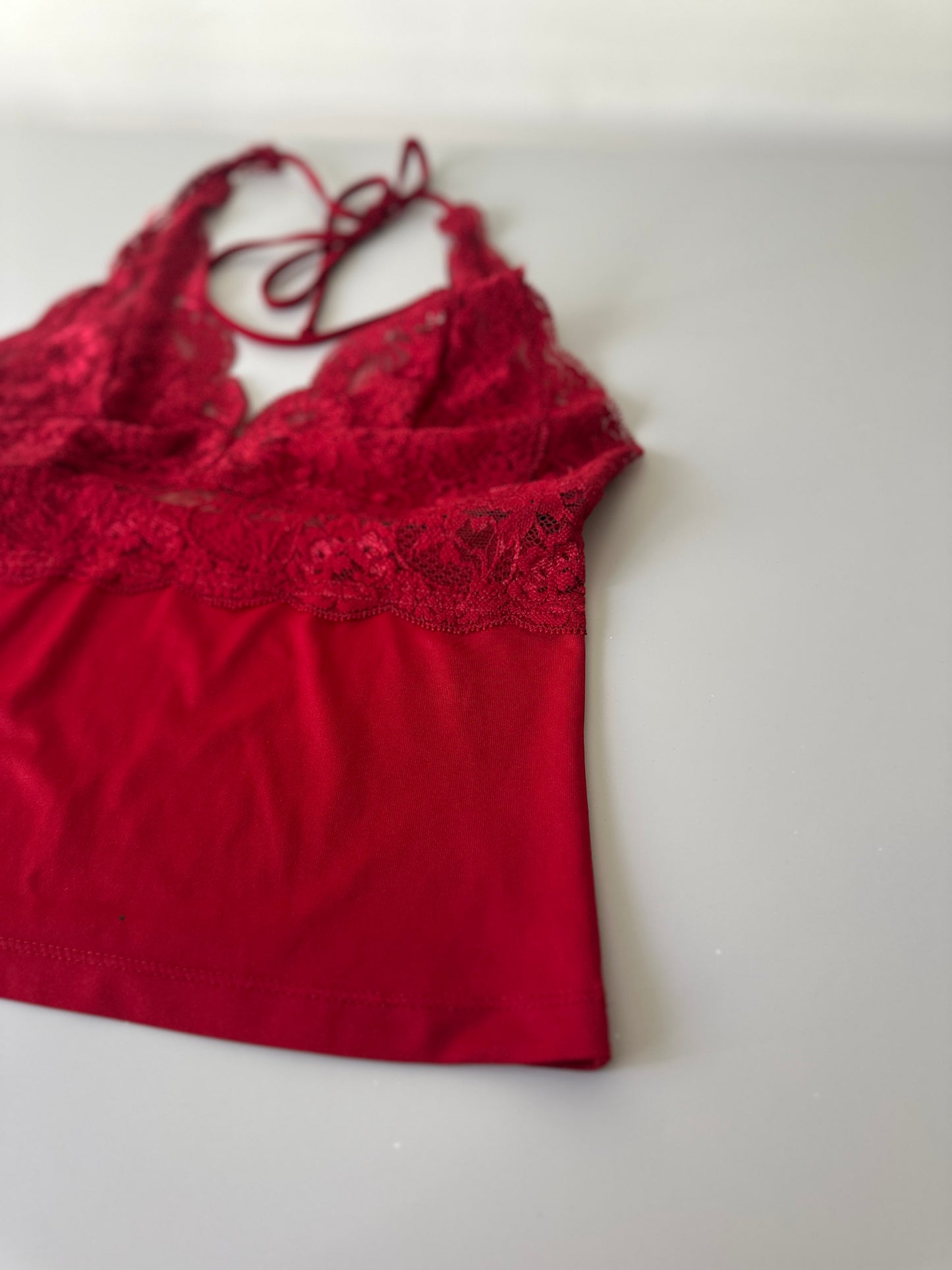 red lace halter