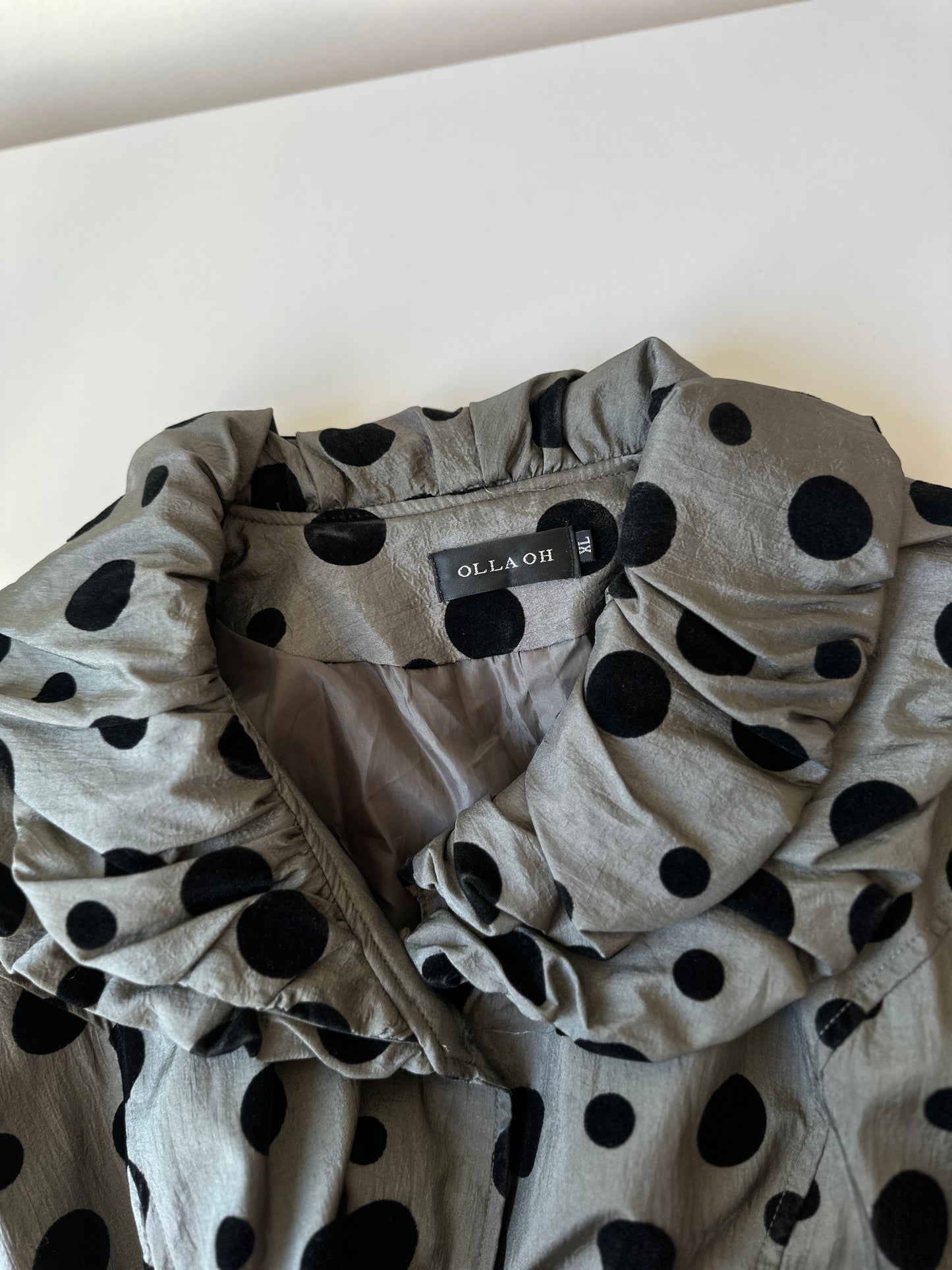 polka dot ruffled coat/dress