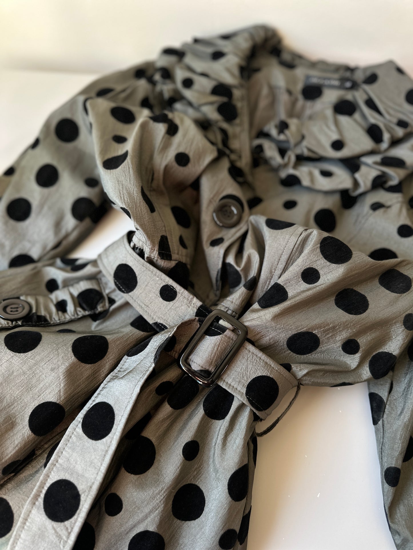 polka dot ruffled coat/dress