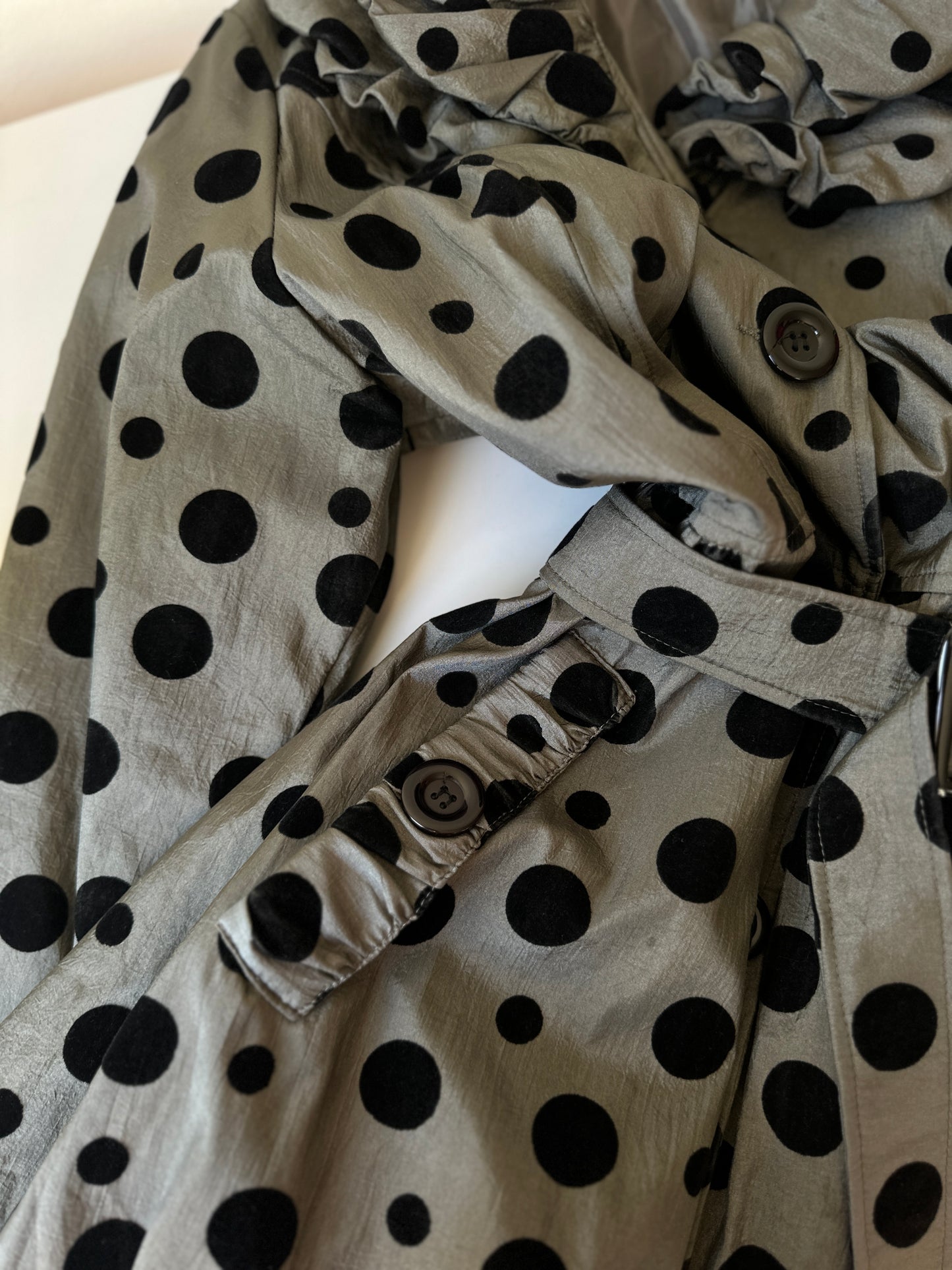 polka dot ruffled coat/dress