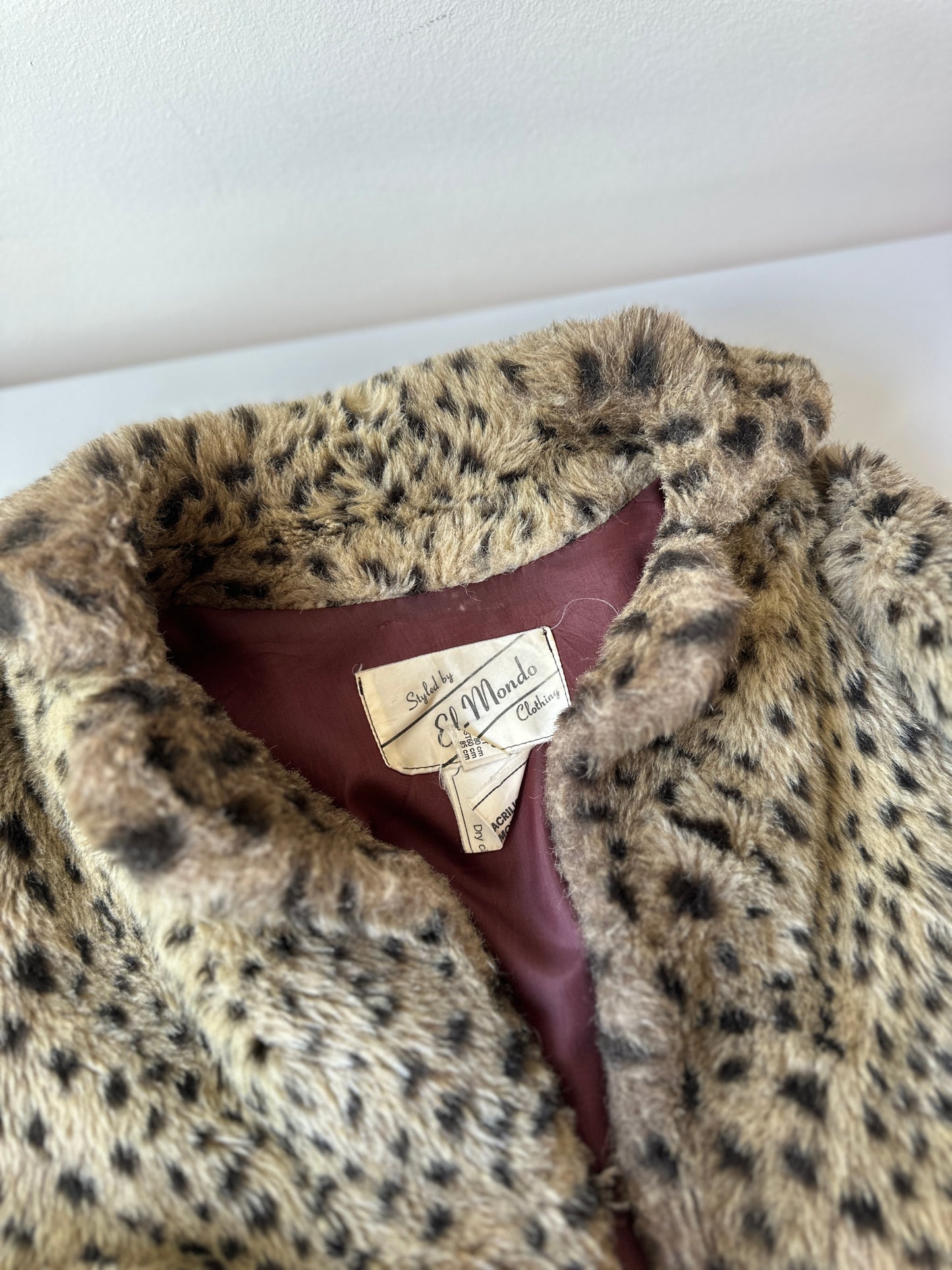 cheetah print faux fur coat
