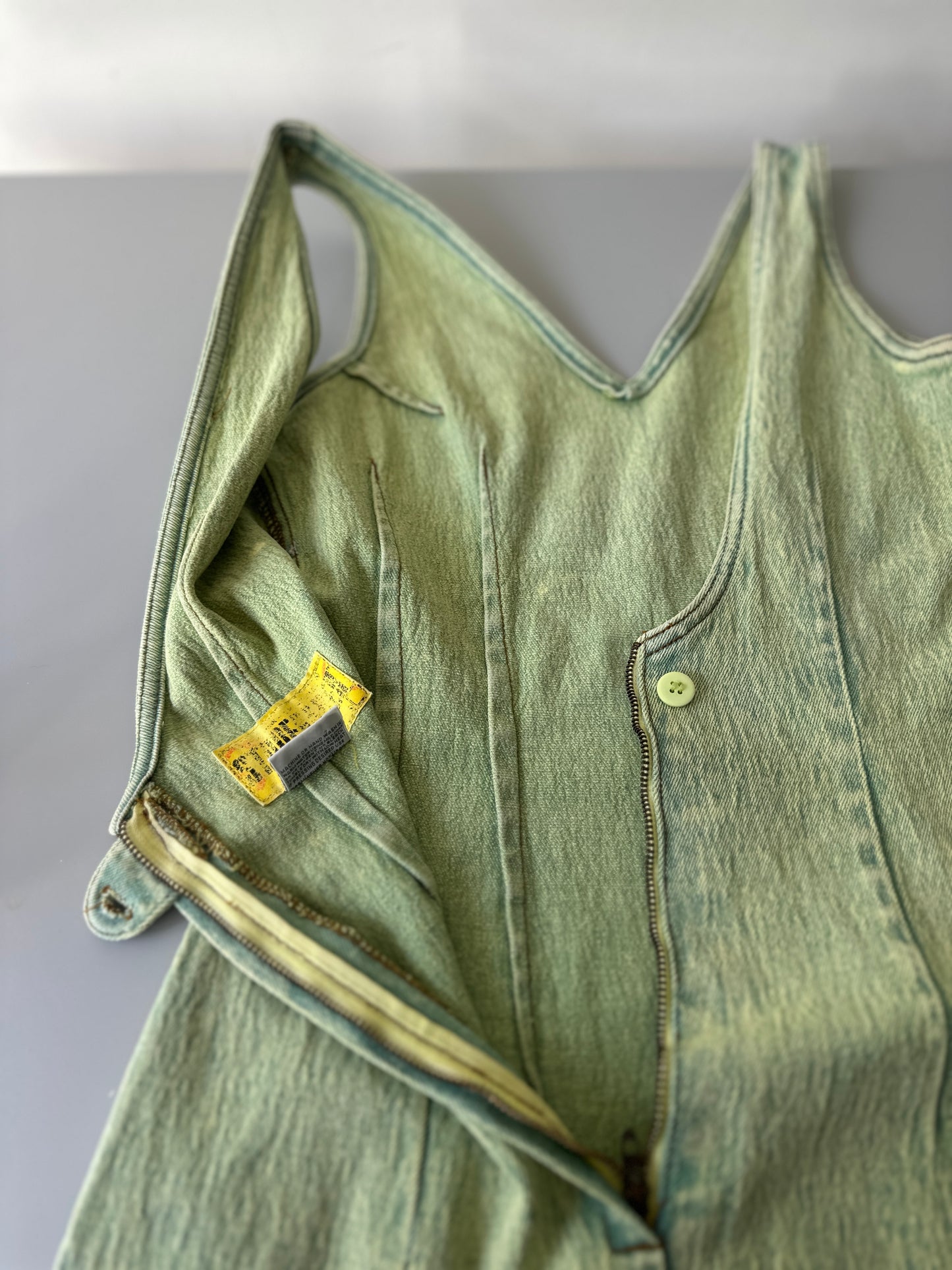 green denim dress
