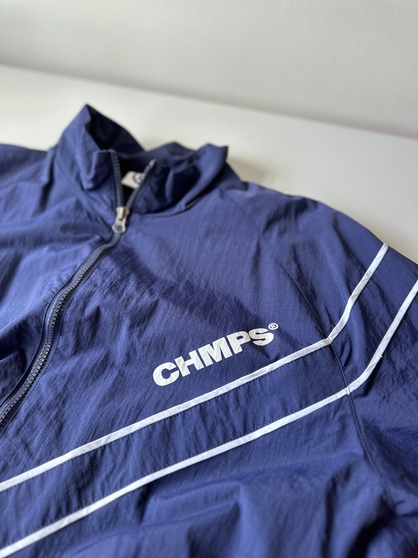 navy windbreaker